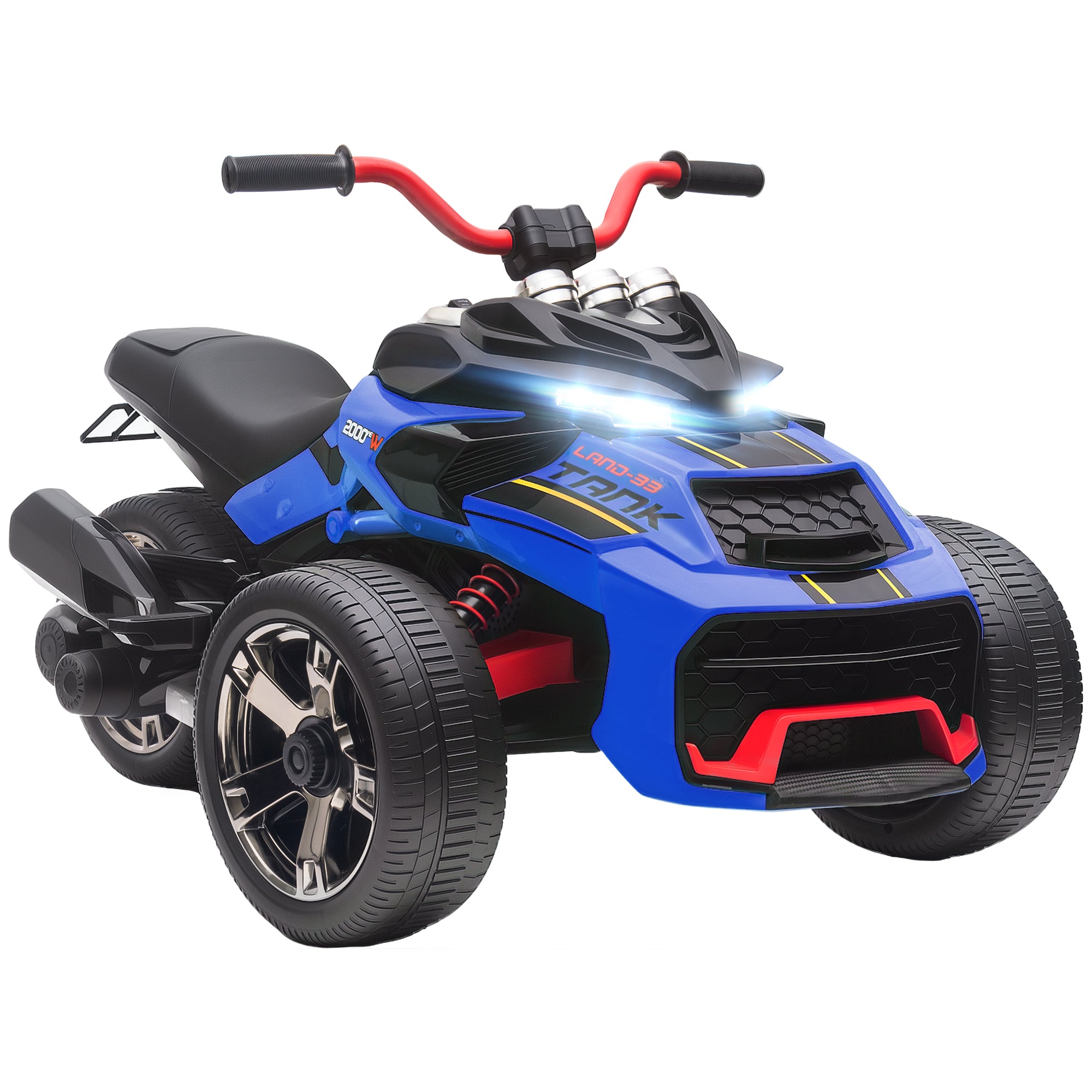 AIYAPLAY 12V Three-Wheel Kids Electric Car - Black