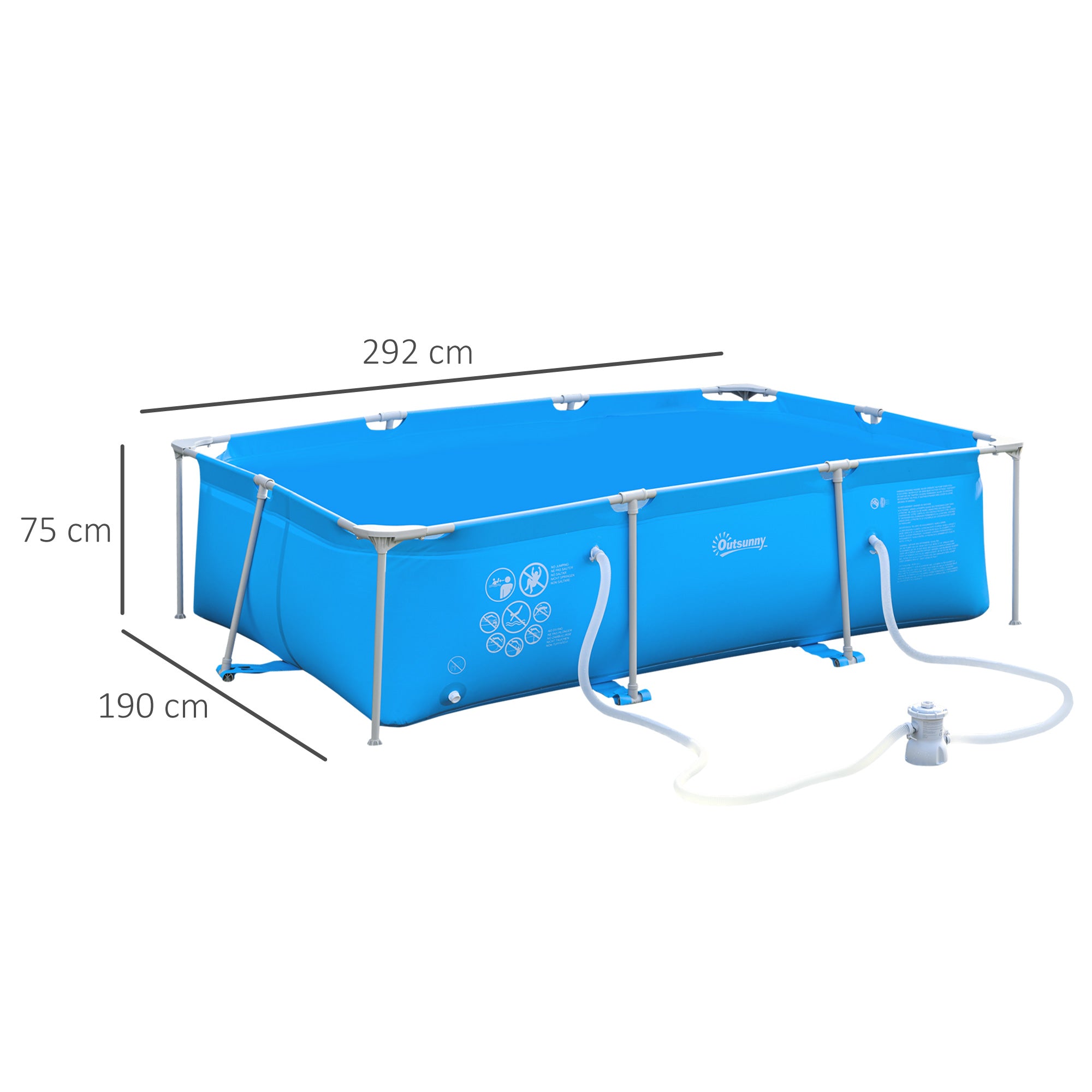 Outsunny Steel Frame Garden Pool 3