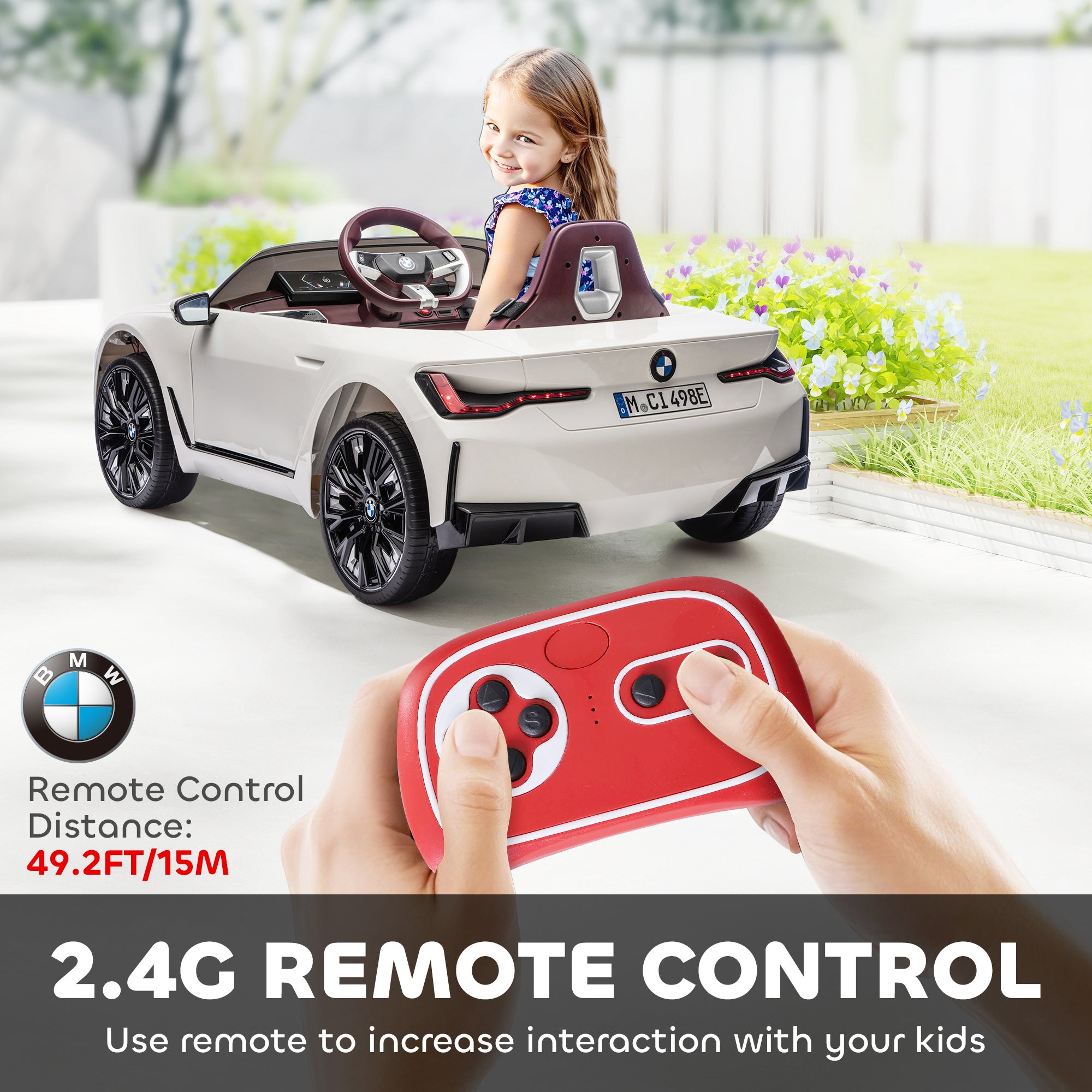 HOMCOM BMW i4 12V Kids Ride-On Car - White
