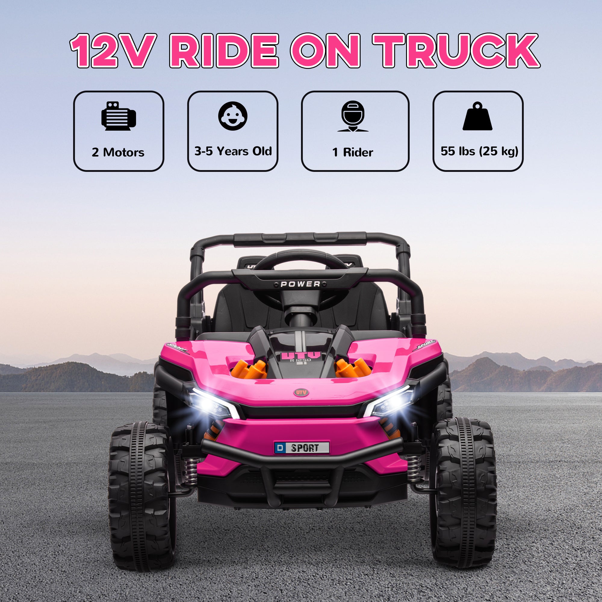 AIYAPLAY 12V Kids Ride-On Truck - Black