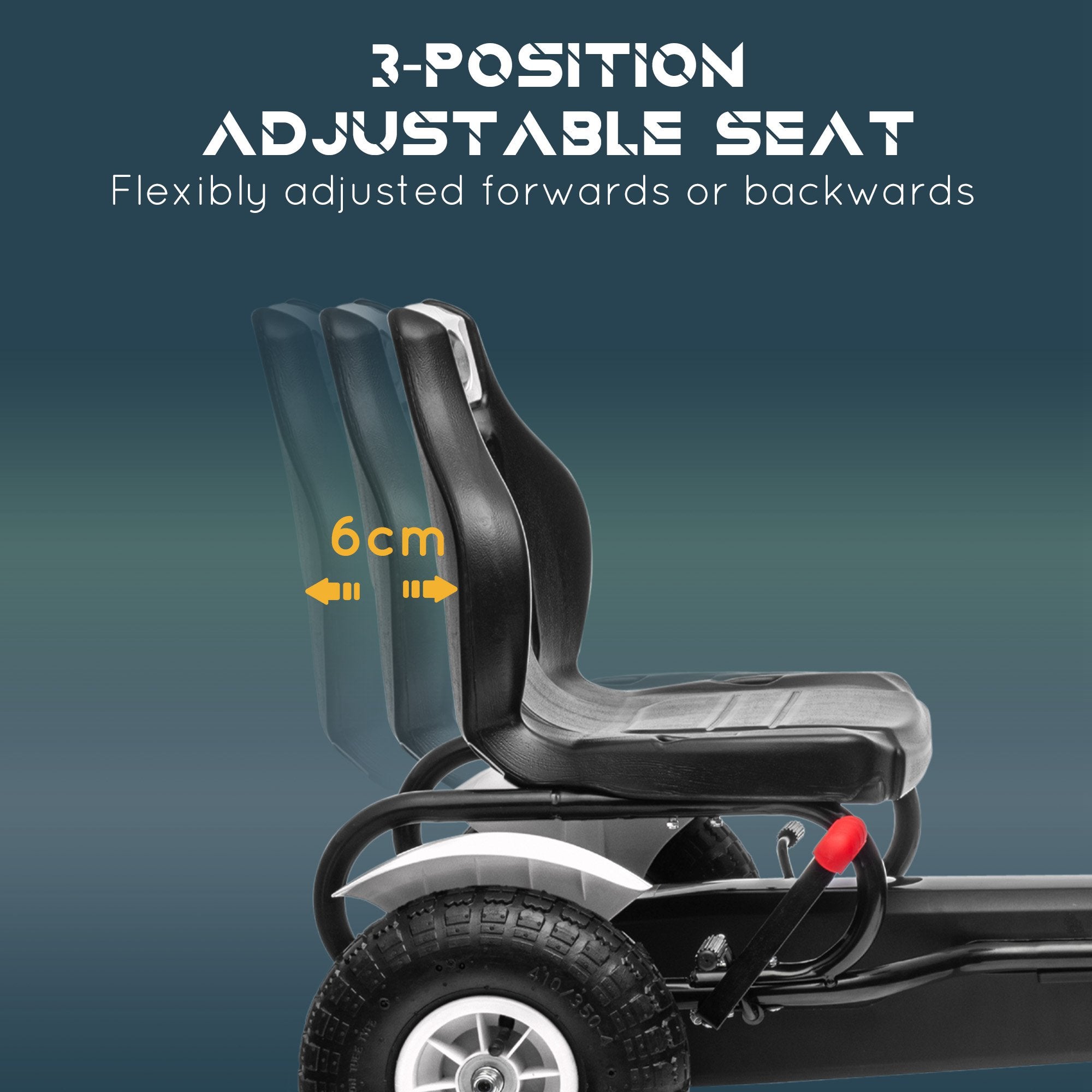 HOMCOM Kids Pedal Go Kart Adjustable Seat 5-12 Years