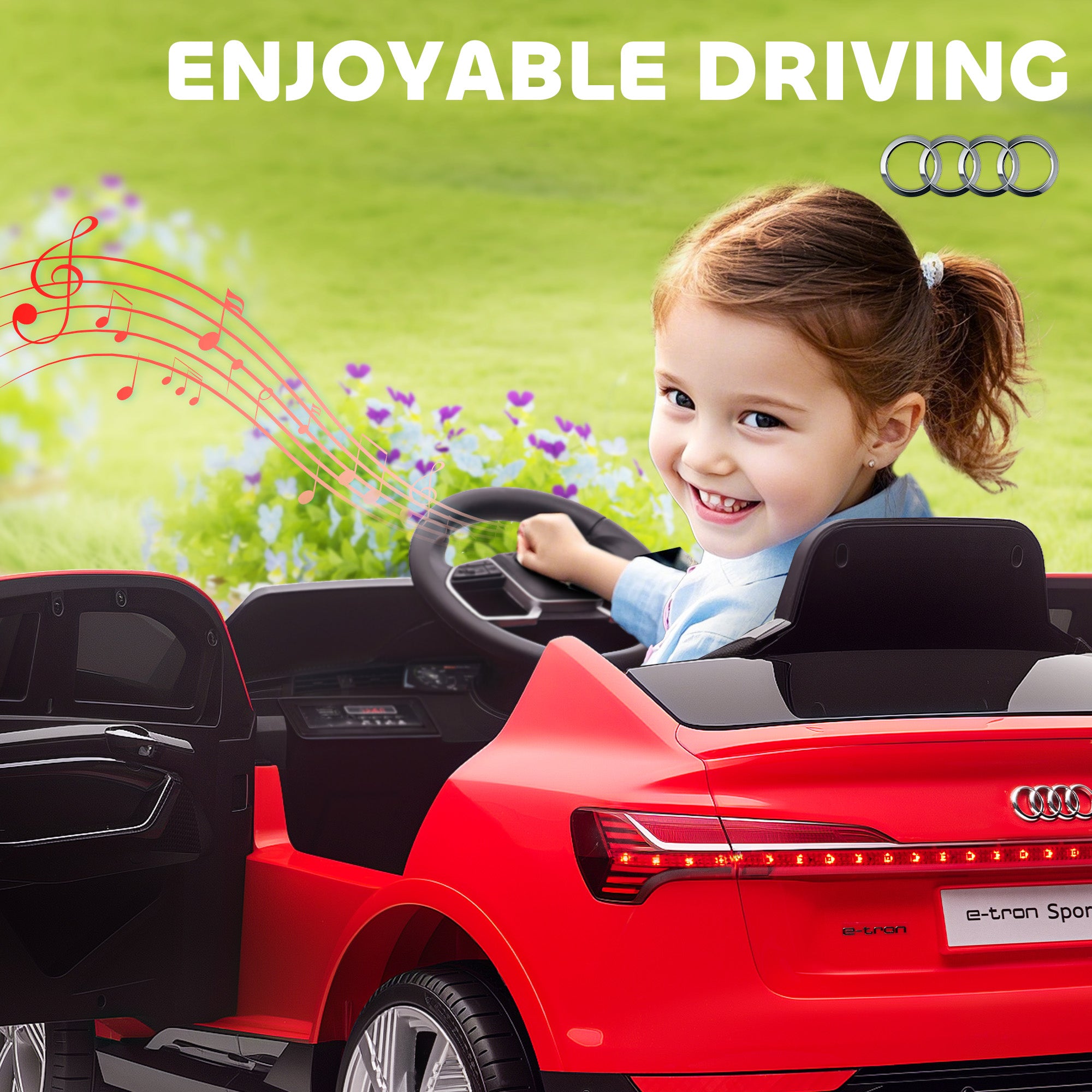 HOMCOM Audi E-tron / 12V Kids Car - Red