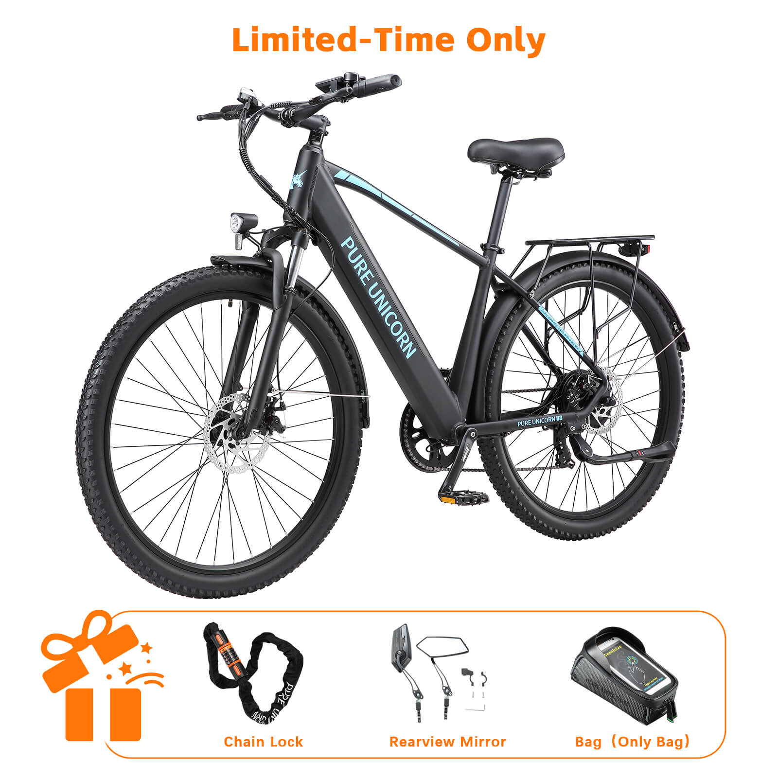 PURE UNICORN U3 48V 750W 12.8Ah All Terrain Electric Bike - image 2