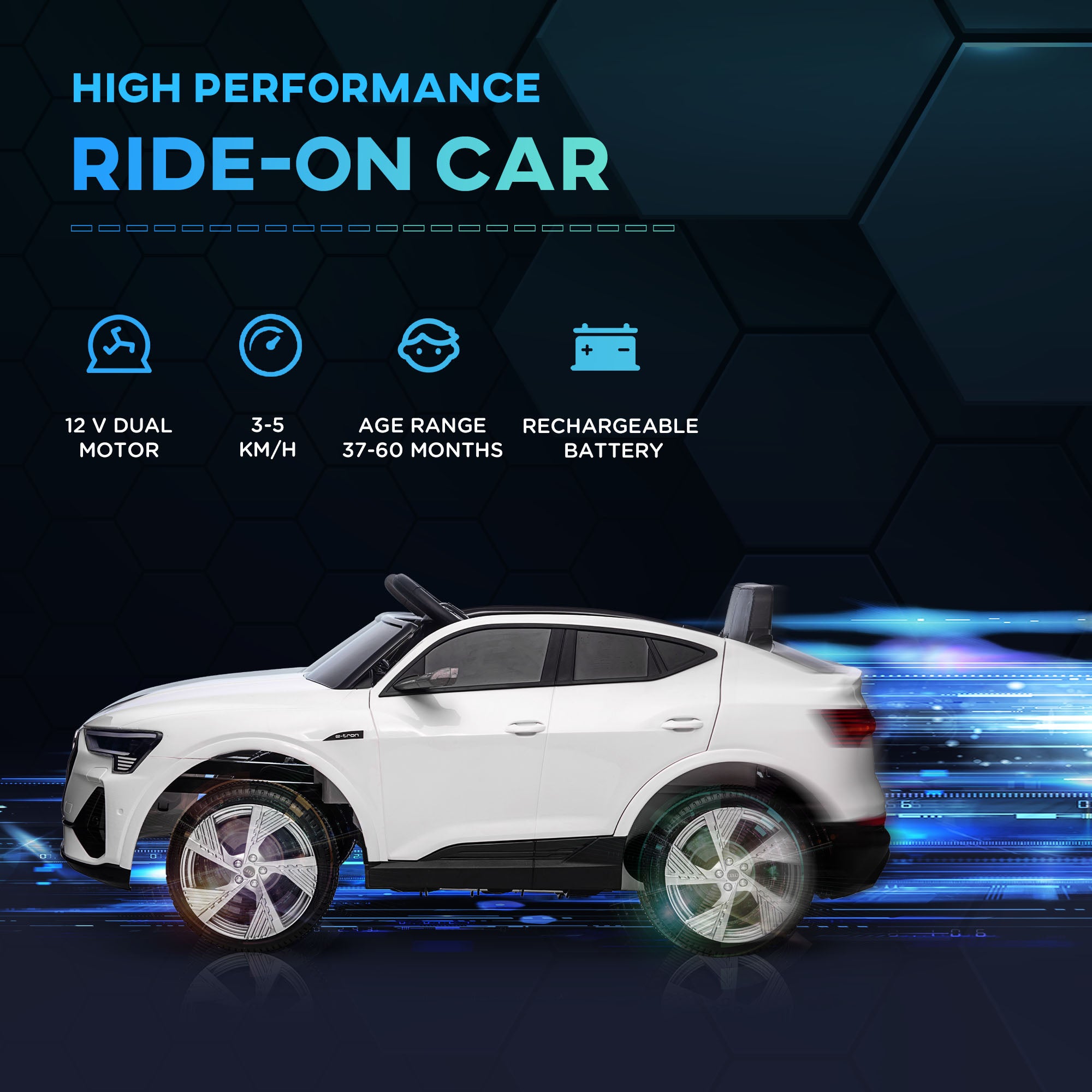 HOMCOM Audi E-tron / 12V Kids Car - White