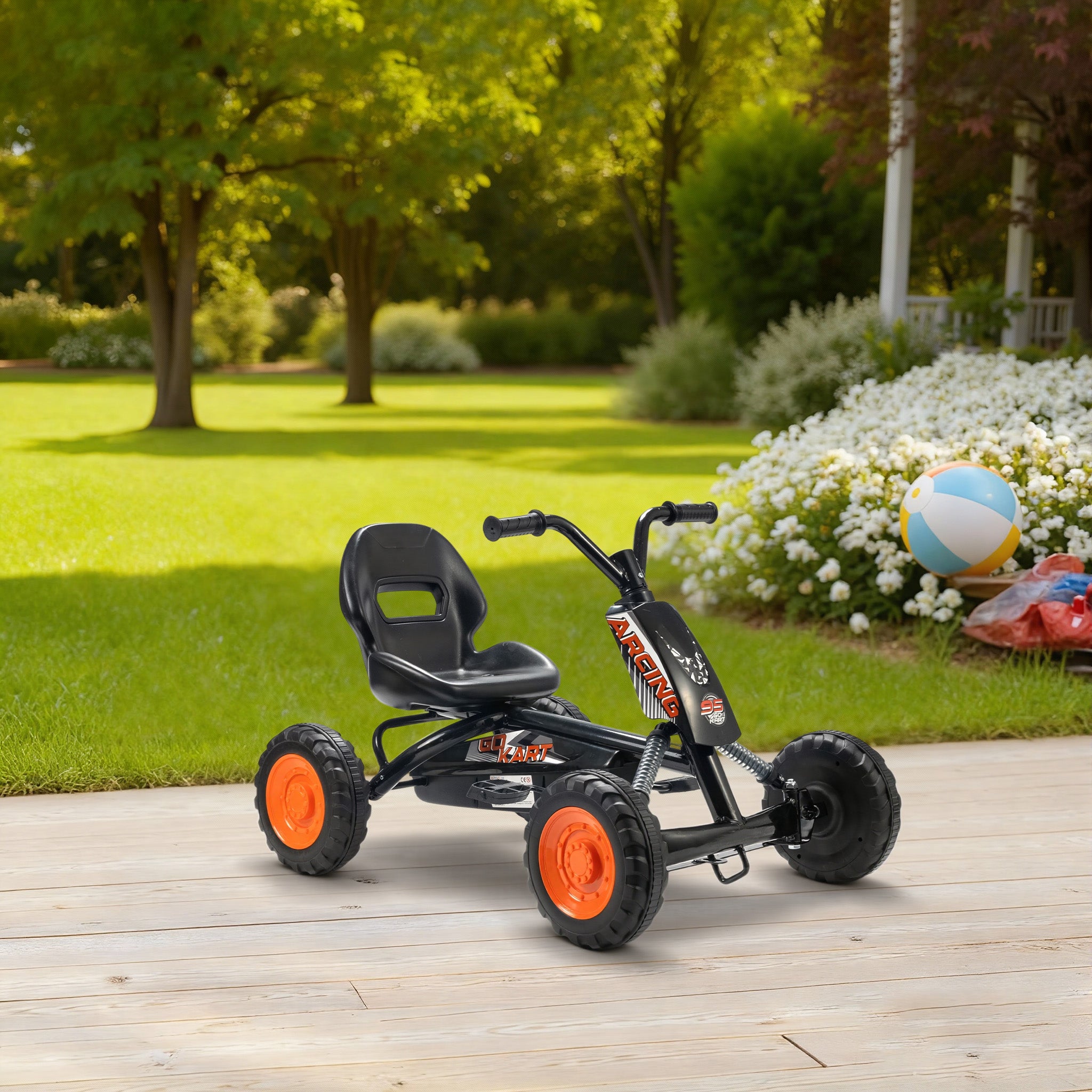 AIYAPLAY Kids Pedal Go Kart Steel Frame