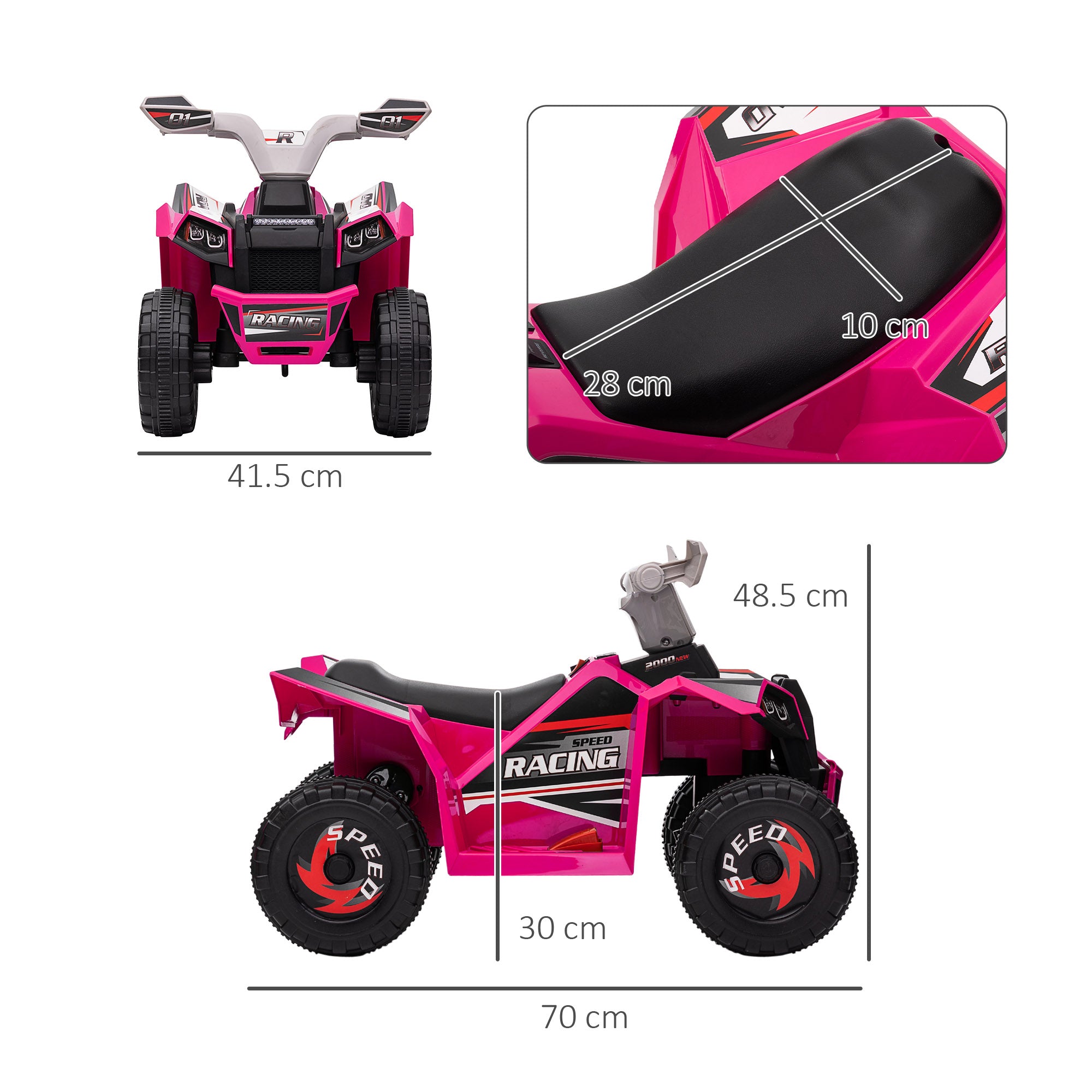 HOMCOM 6V Kids Electric Quad Bike - Blue