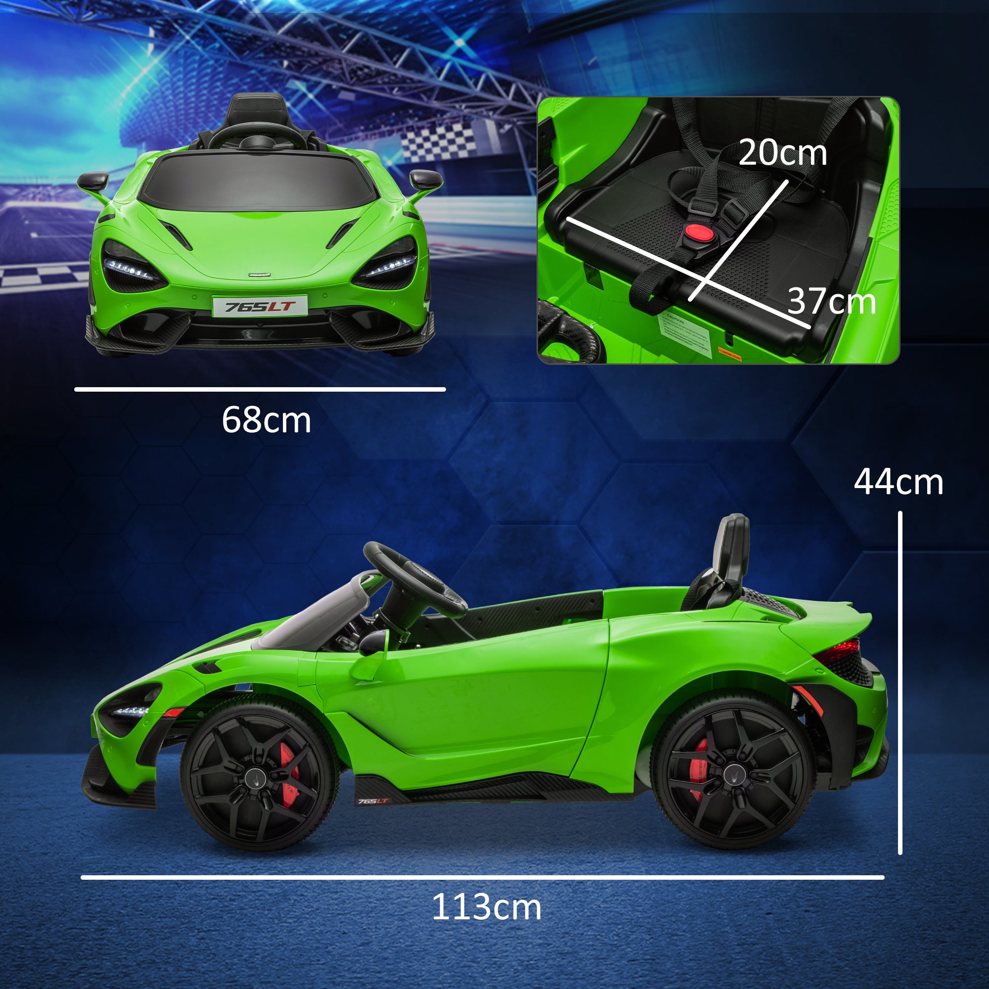 AIYAPLAY McLaren 765LT 12V Kids Ride-On Car