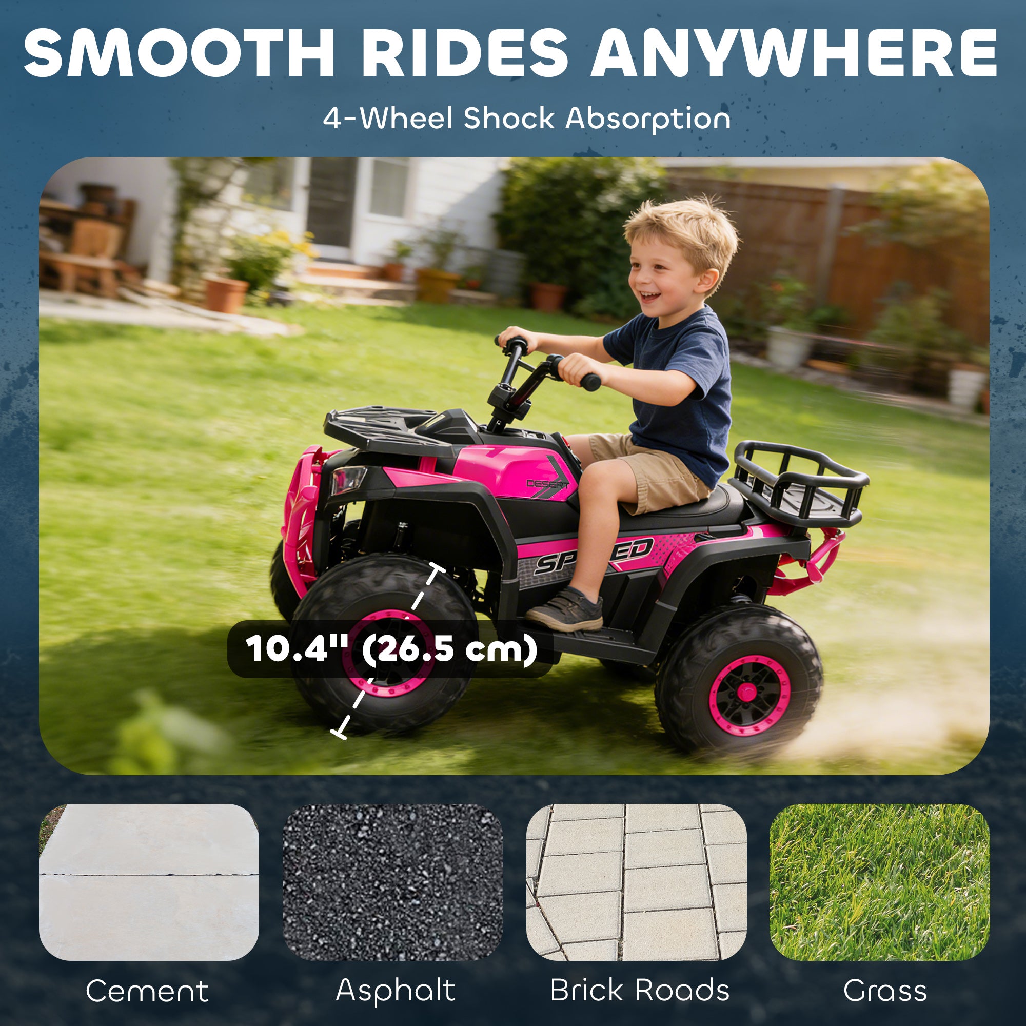 AIYAPLAY 12V Kids Electric Quad Bike - Green