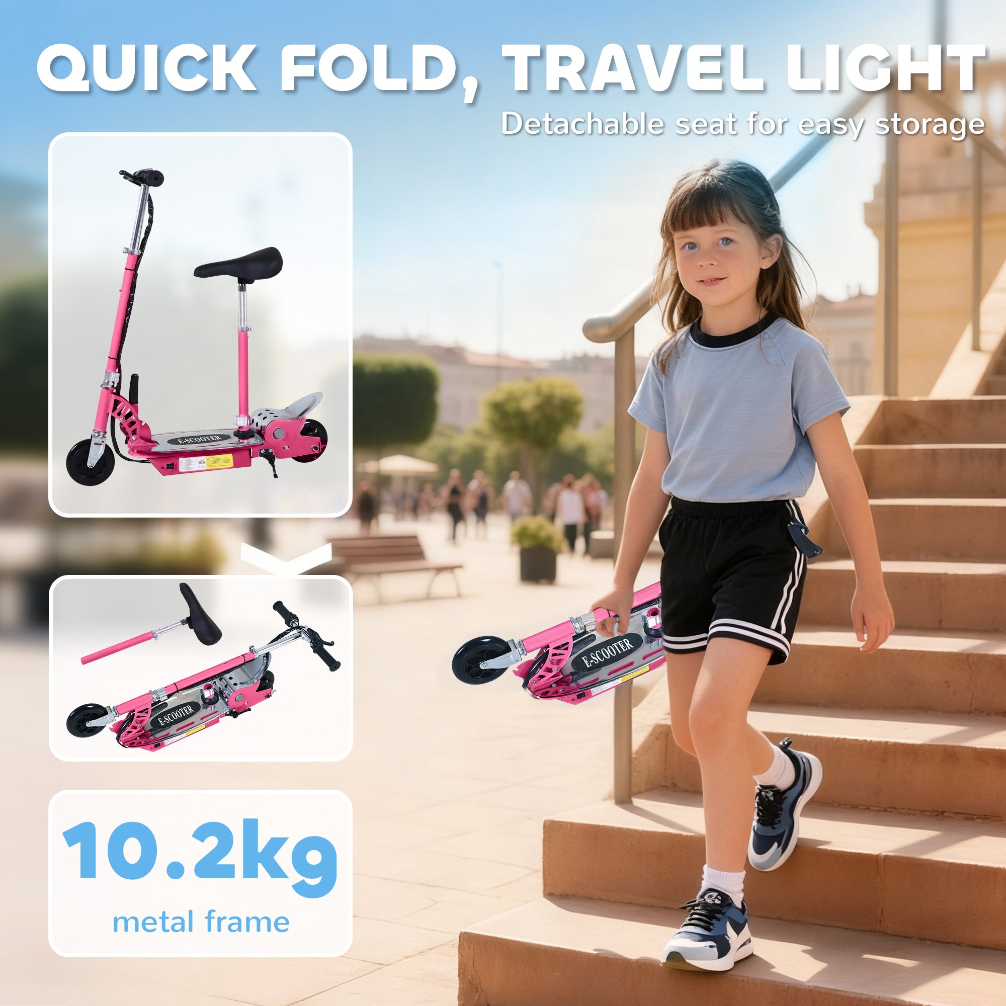 HOMCOM Kids Electric Scooter with Seat