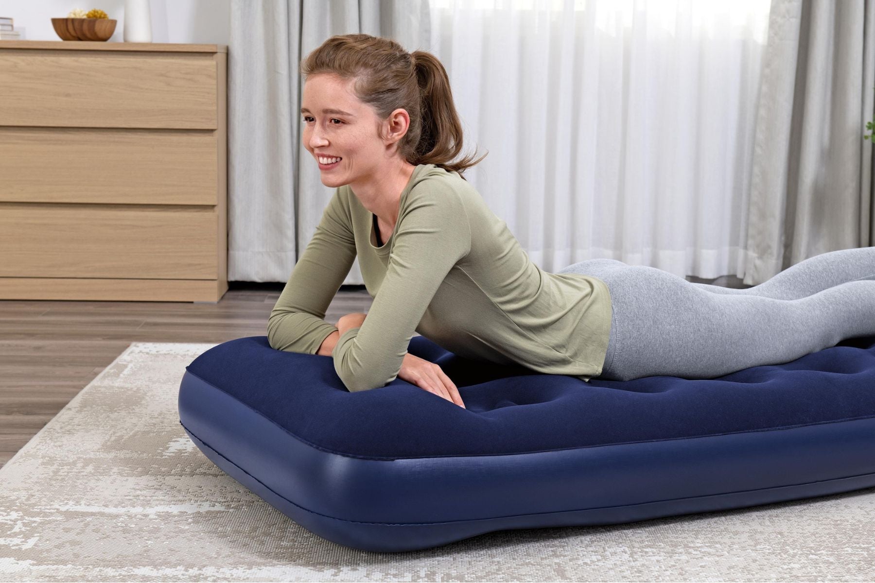 Bestway Single Easy Inflate Flocked Airbed