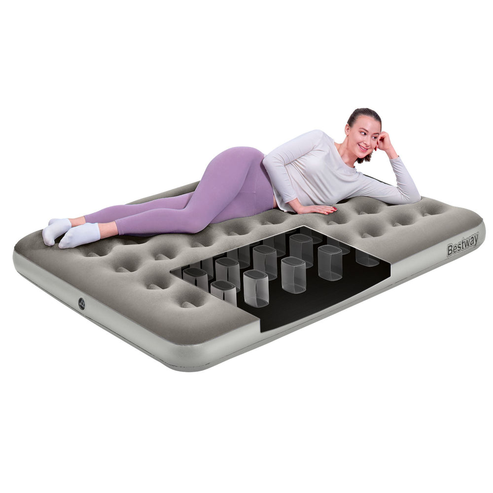 Bestway Air Mattress Airbed Jr. Twin with Handheld AC Pump - Supportive Coil Beams