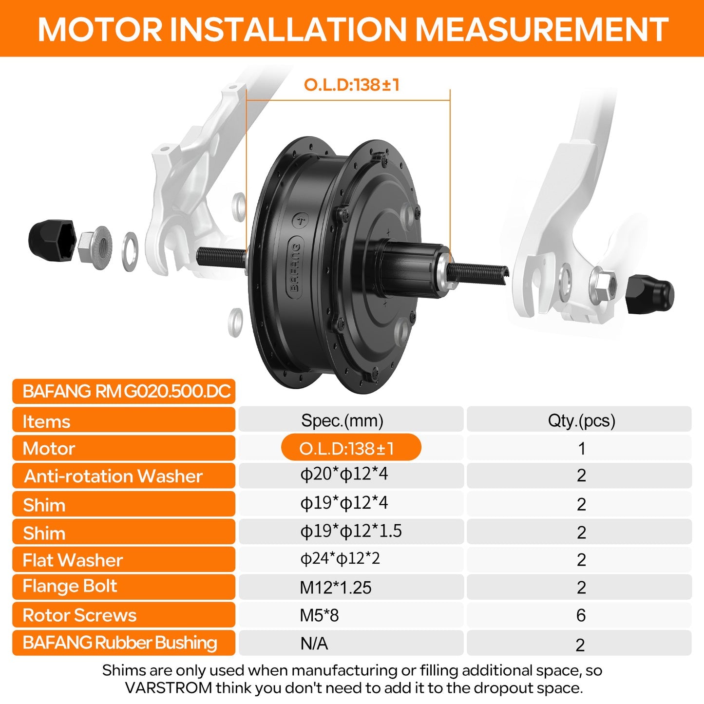 Bafang G020 48V 500W Rear Hub Electric Bike Conversion Kit