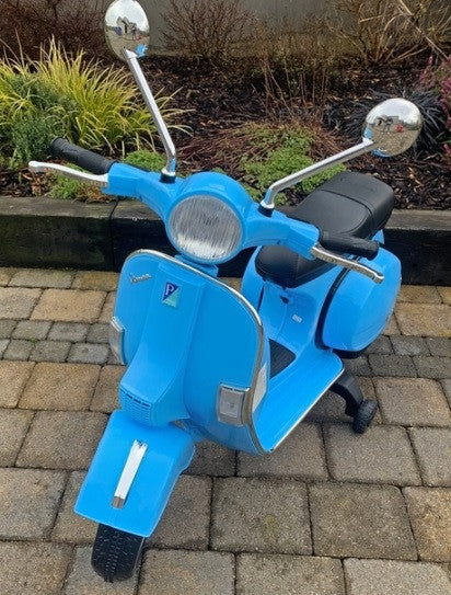 Licensed Vespa PX150 12V Kids Ride-On Scooter - Blue