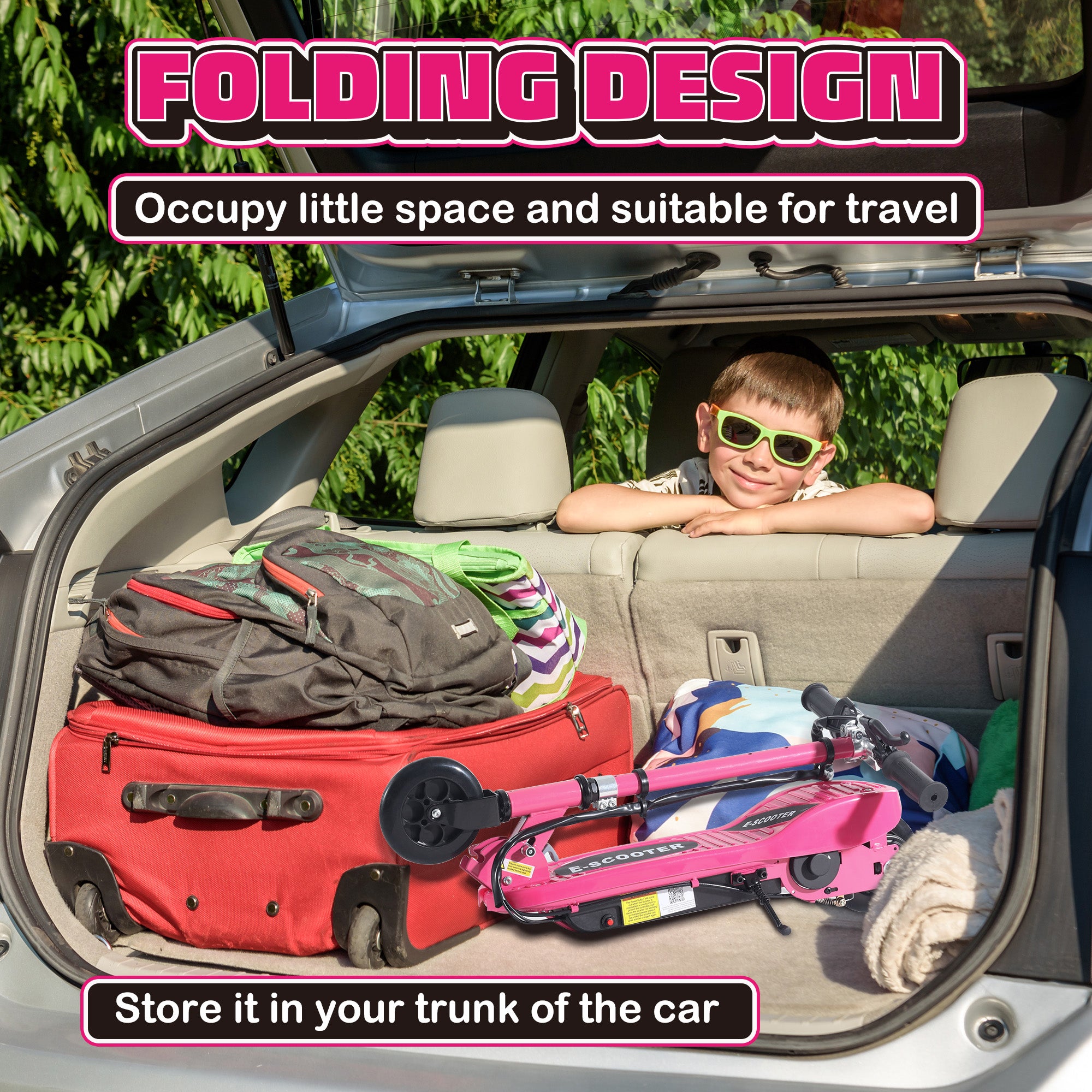 HOMCOM Foldable Kids Electric Scooter
