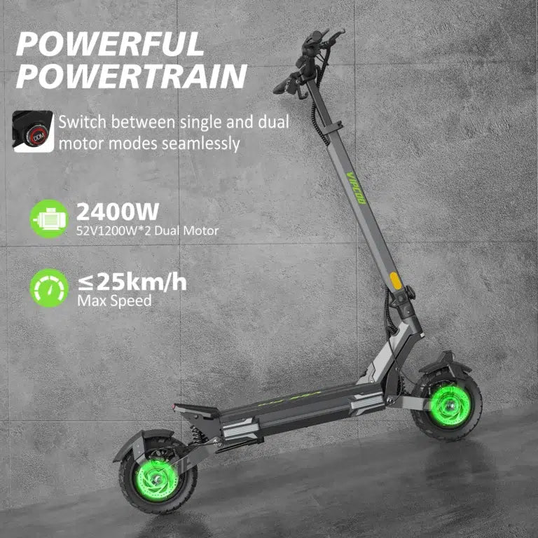 Vipcoo VS3 Pro Electric Scooter 2400W 52V 20.8AH 11