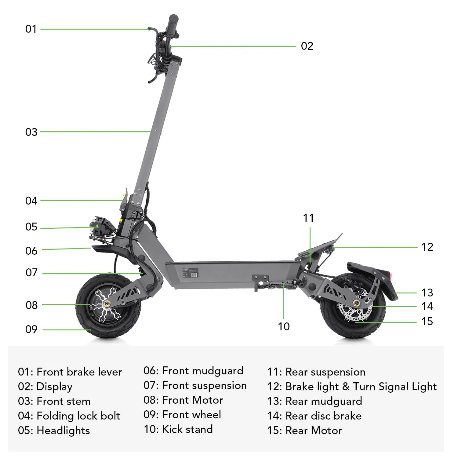 VIPCOO VS9 Dual Motor 3600W 60V 26Ah Electric Scooter 7