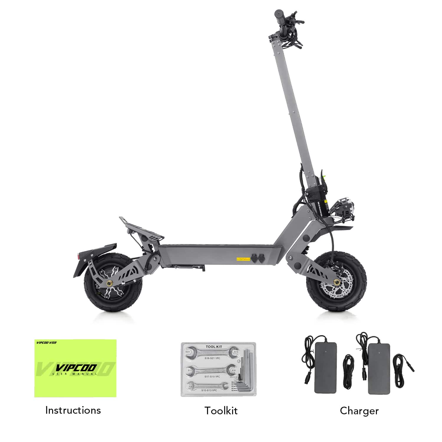 VIPCOO VS9 Dual Motor 3600W 60V 26Ah Electric Scooter 8