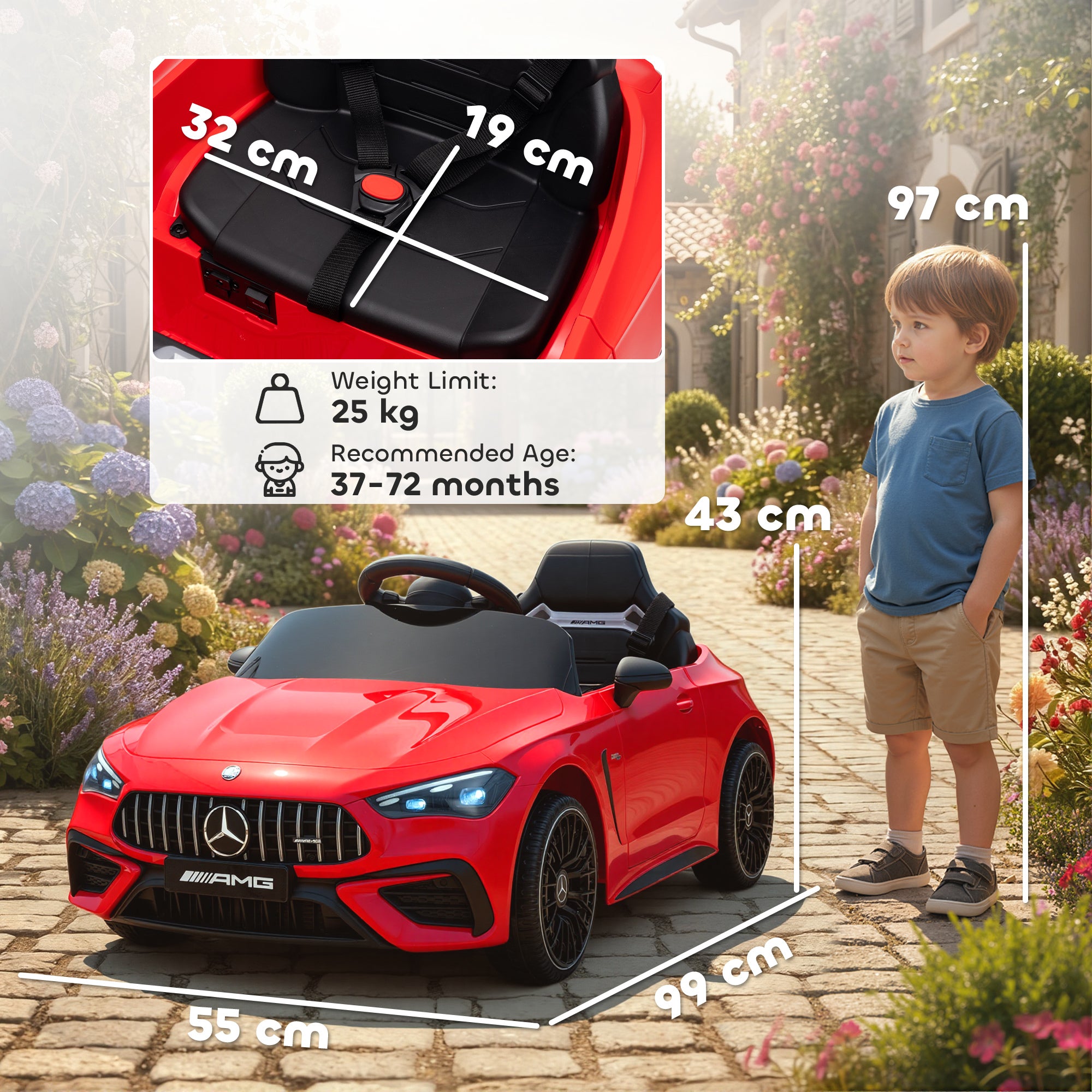AIYAPLAY Mercedes-AMG 12V Kids Electric Ride-On Car