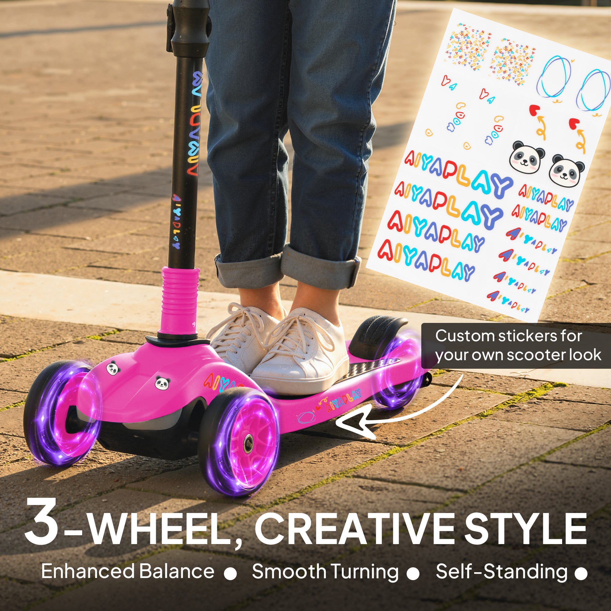 AIYAPLAY 3-Wheel Kids Electric Scooter