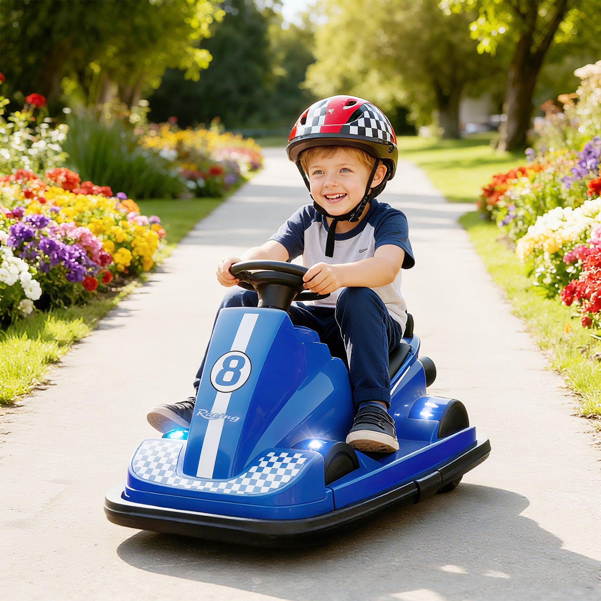AIYAPLAY Kids 360° Bumper Car - Blue