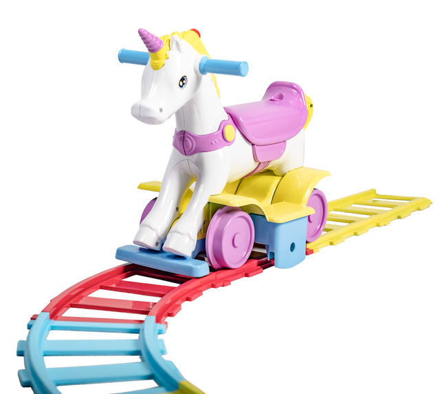 Rollplay Rainbow Unicorn Train Rocker 2 in 1