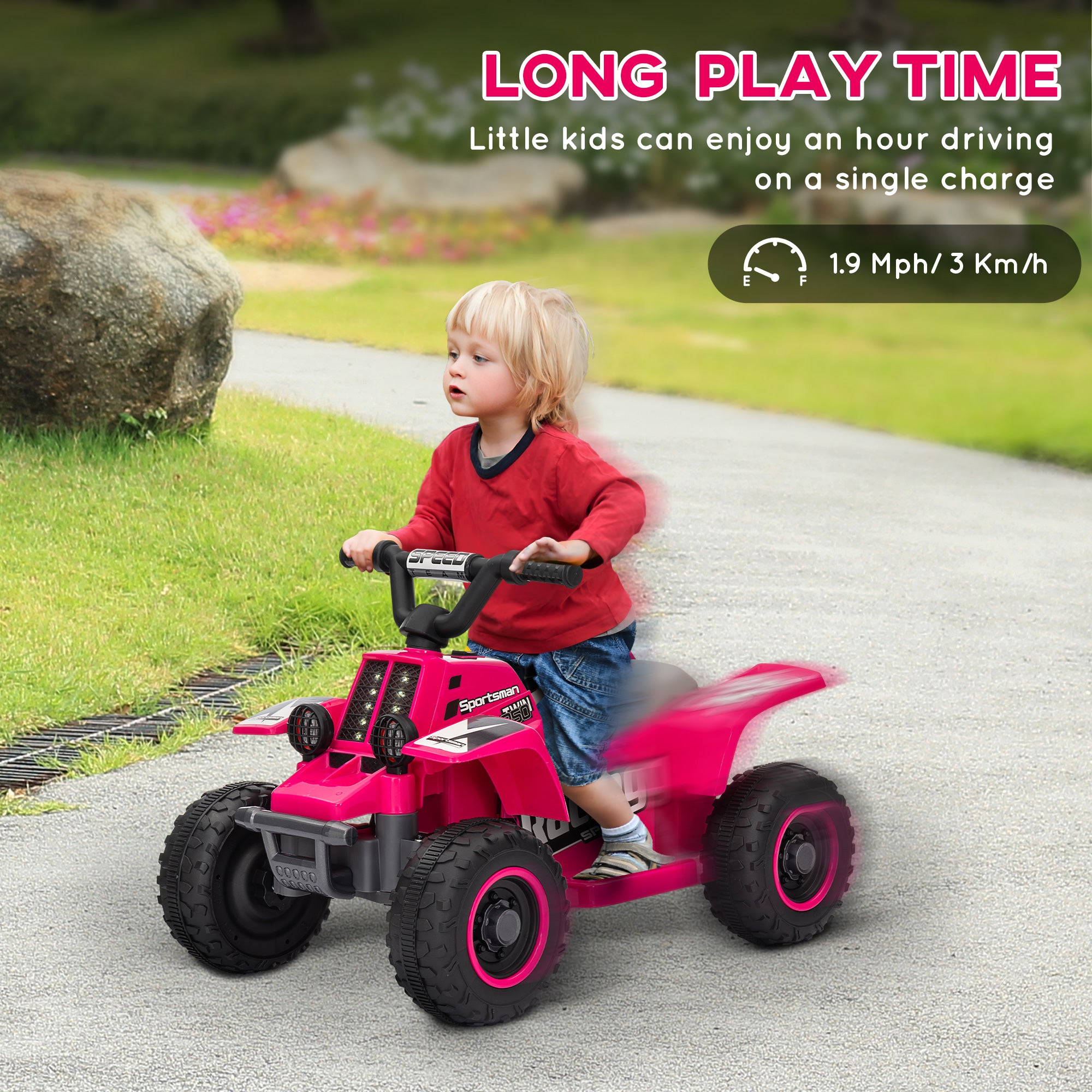 AIYAPLAY 6V Toddler Electric Quad Bike - Black