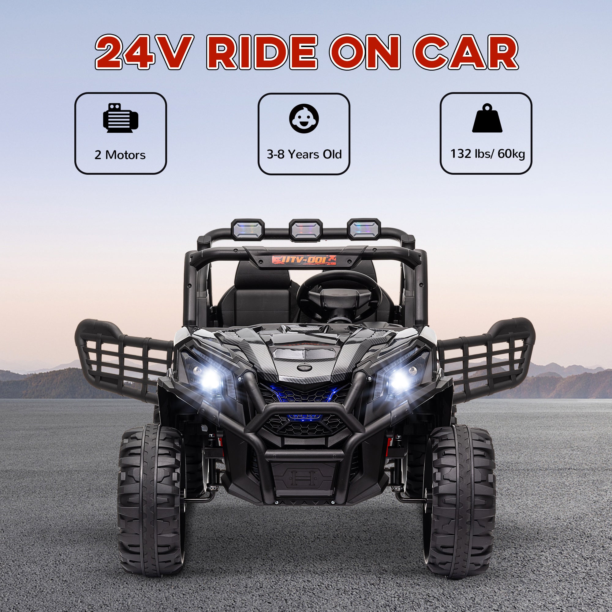 AIYAPLAY 24V 2 Seater Kids Electric Car with Remote Control 4