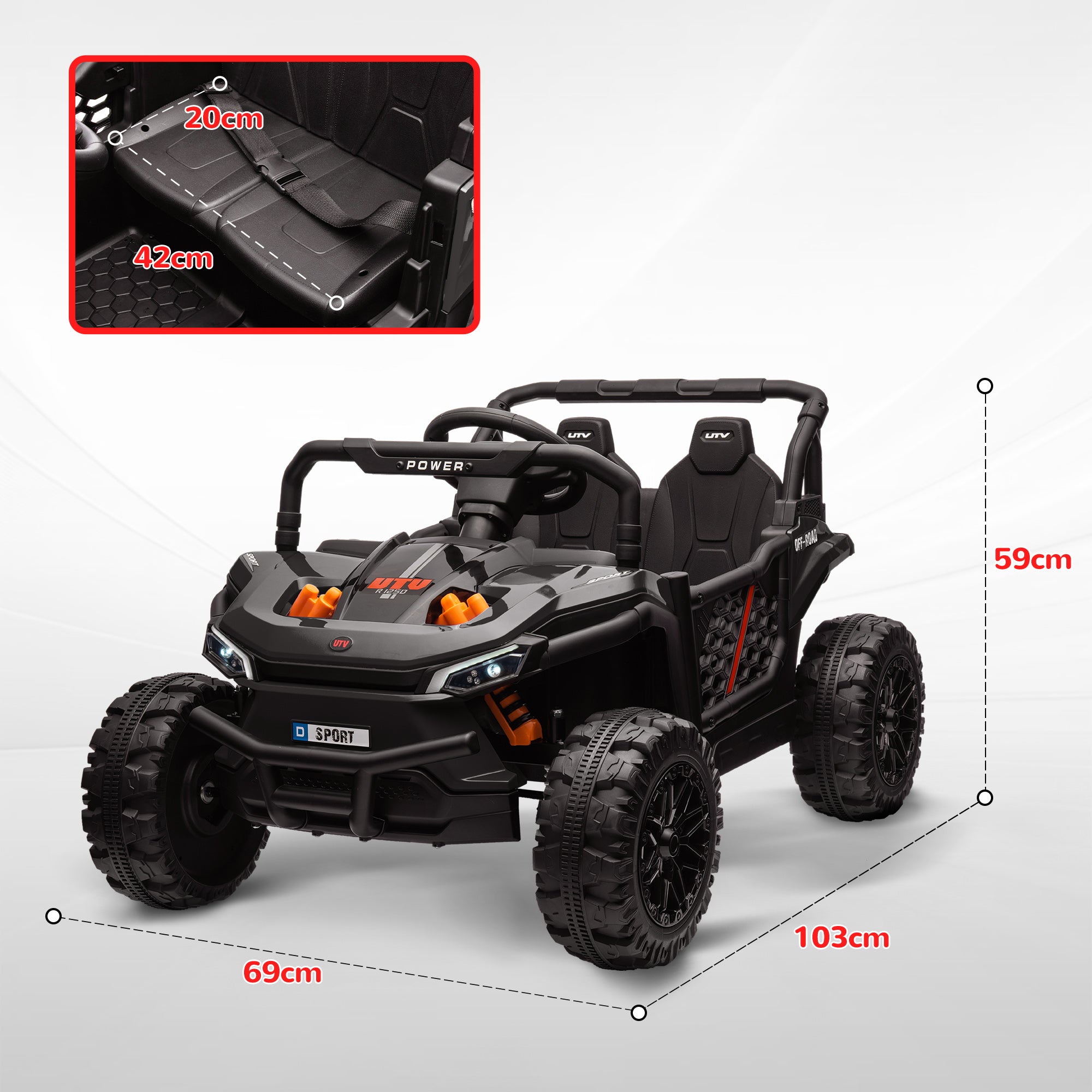 AIYAPLAY 12V Kids Ride-On Truck - Black