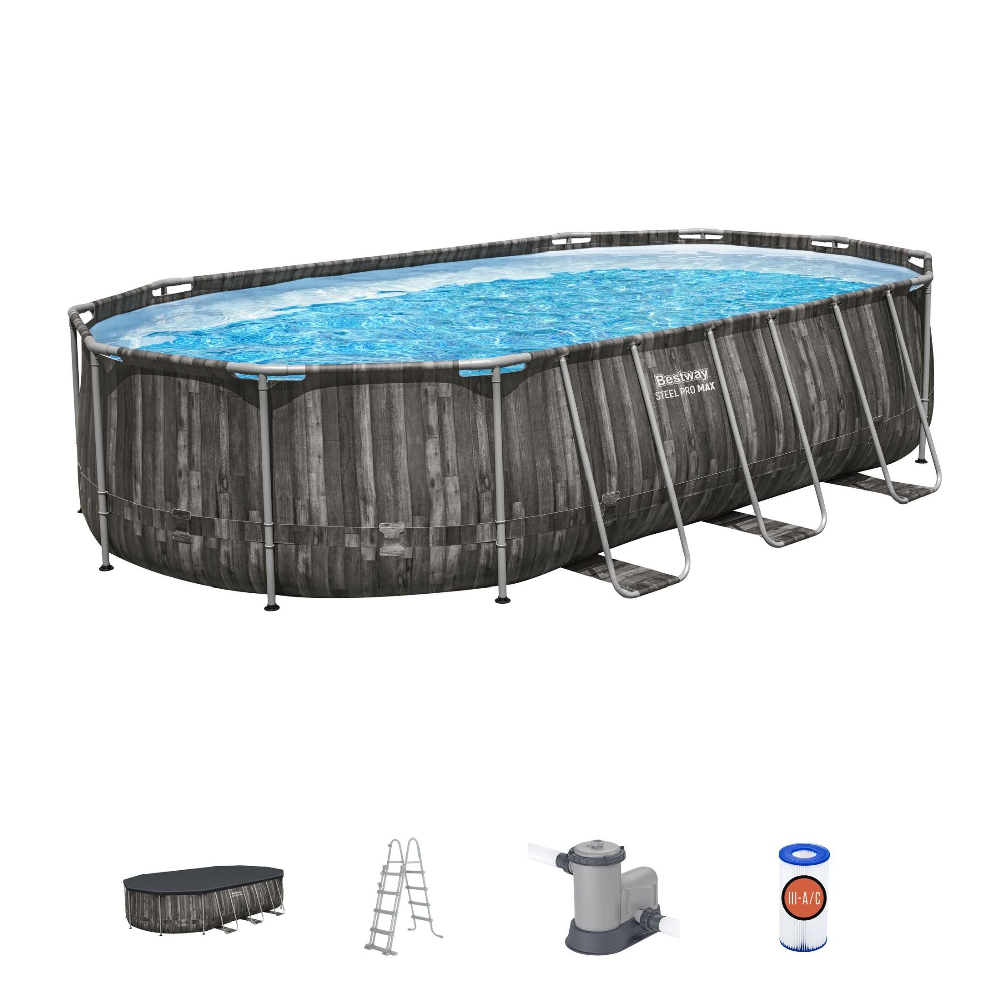 Bestway 20' x 12' x 48" Steel Pro MAX Oval Pool Set above ground pool