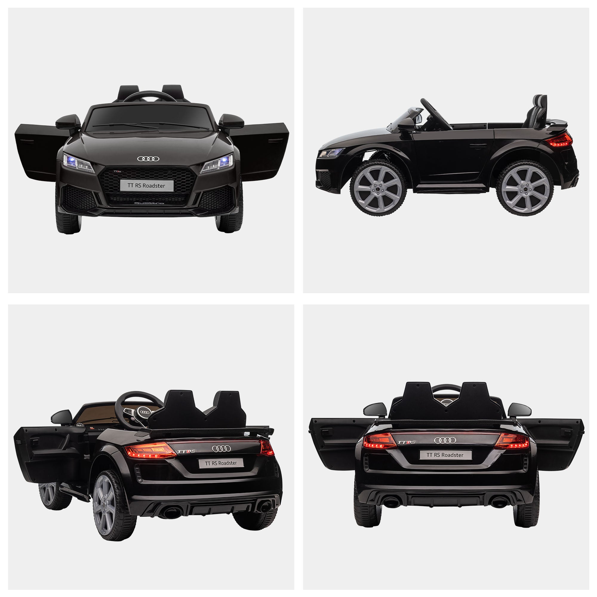 HOMCOM Audi TT / TT RS 12V Kids Ride-On Car - Black
