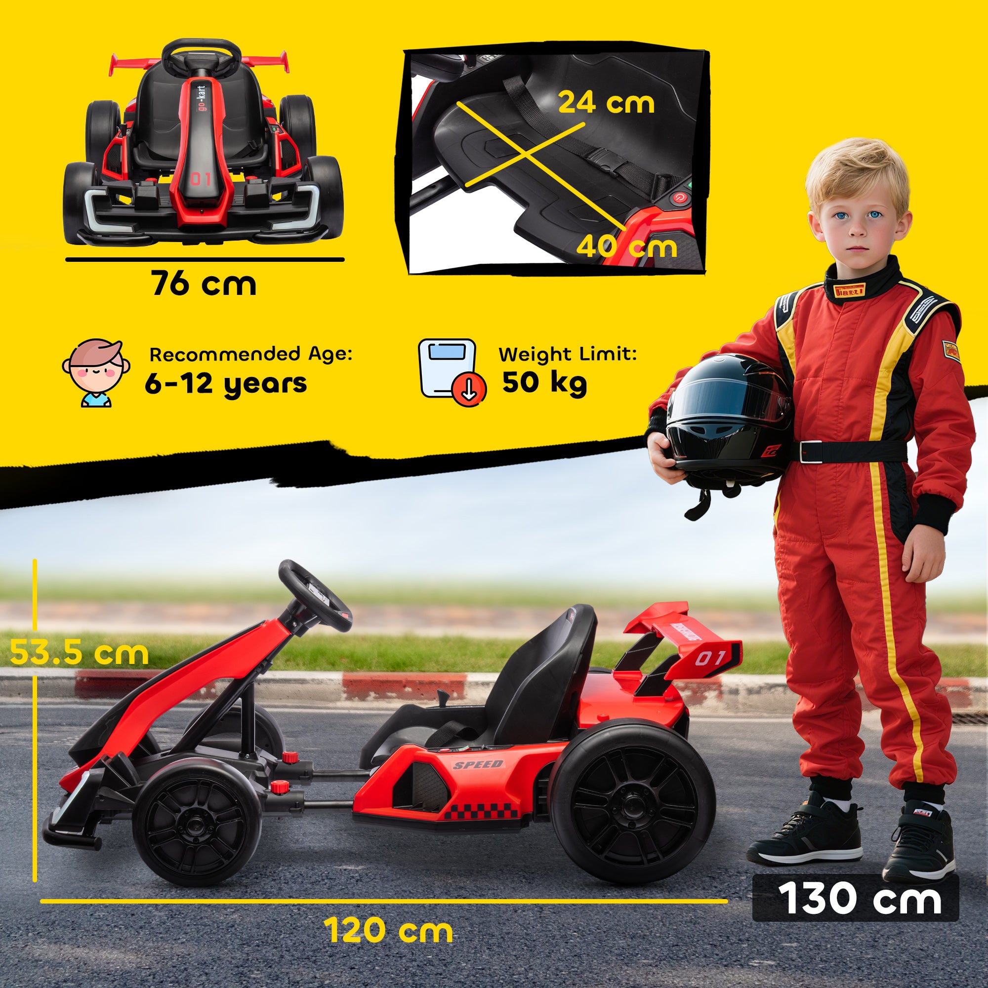 HOMCOM 24V Electric Go Kart for Kid 9