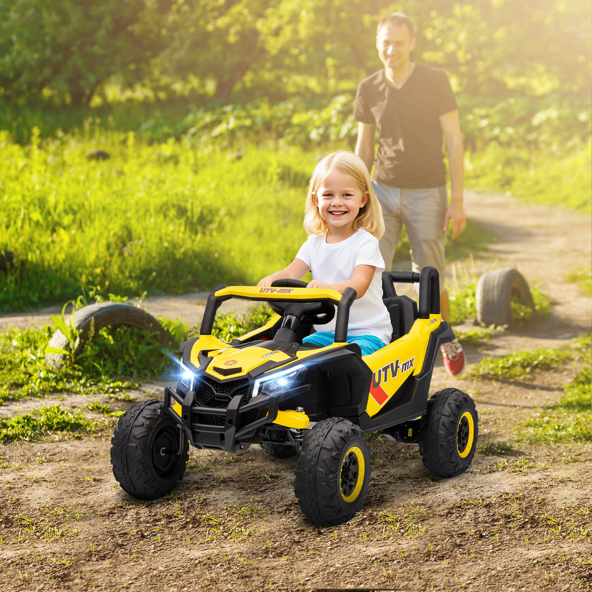 AIYAPLAY 12V Kids Electric Ride-On Car - Yellow