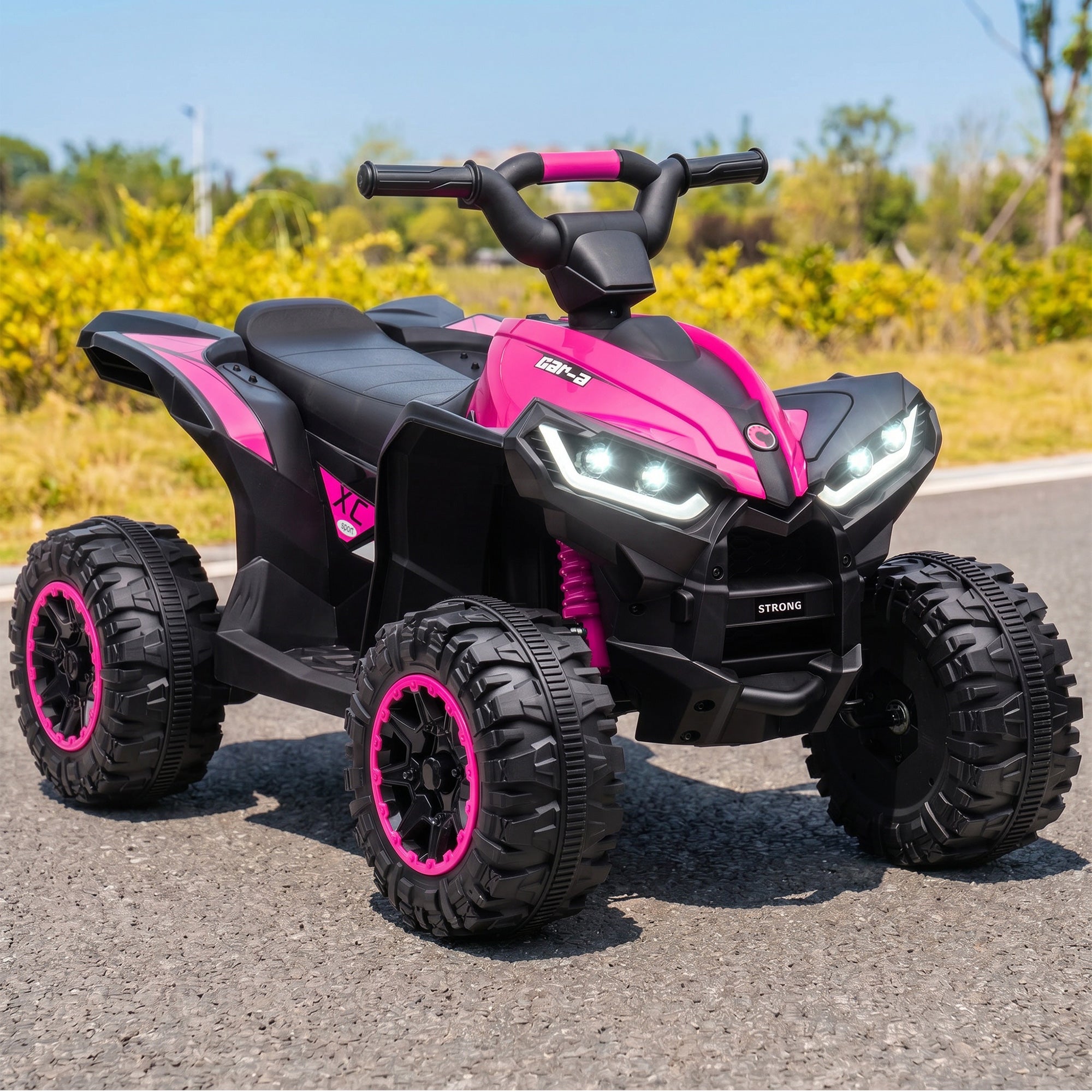 HOMCOM 12V Kids Electric Quad Bike - Pink
