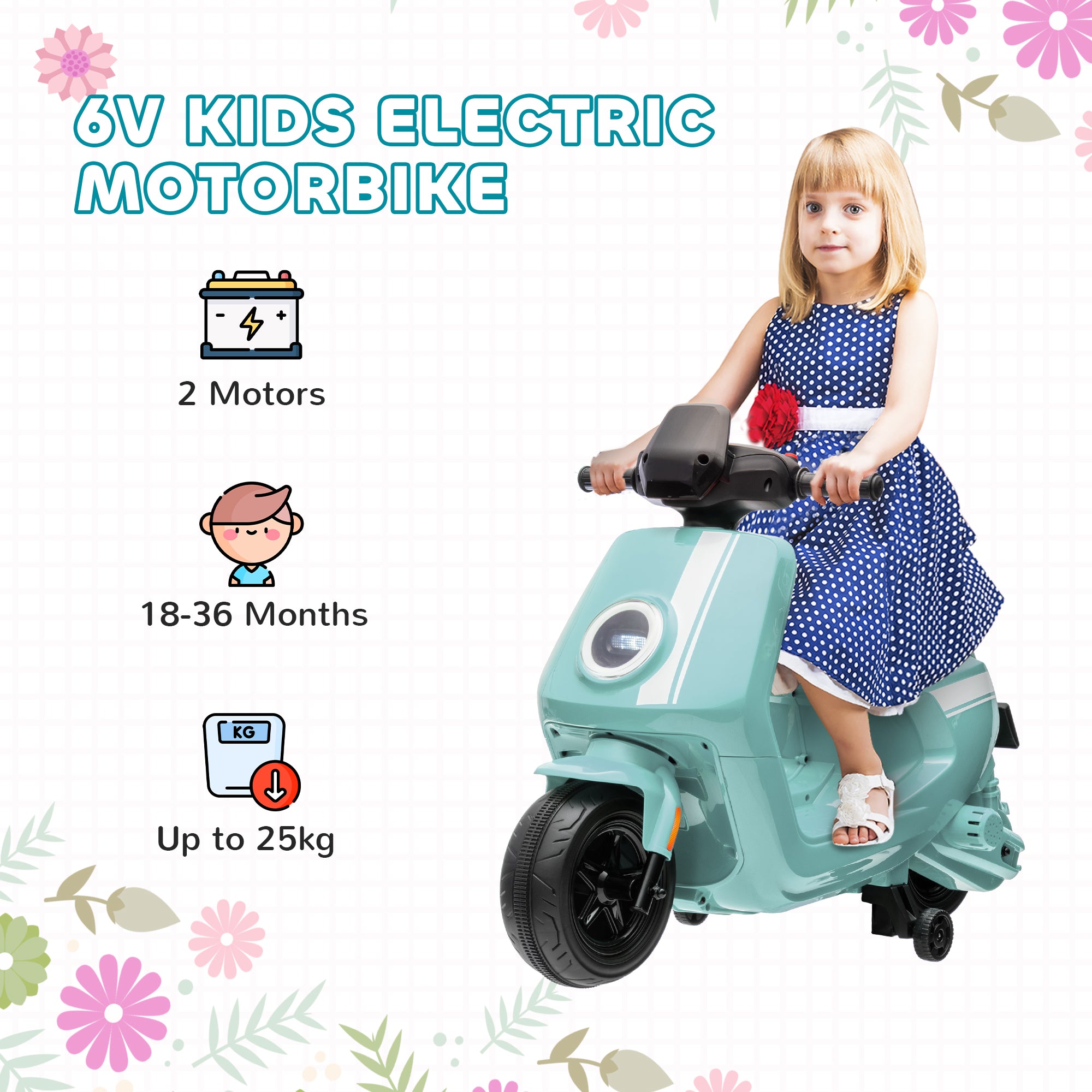 AIYAPLAY 6V Toddler Electric Motorbike