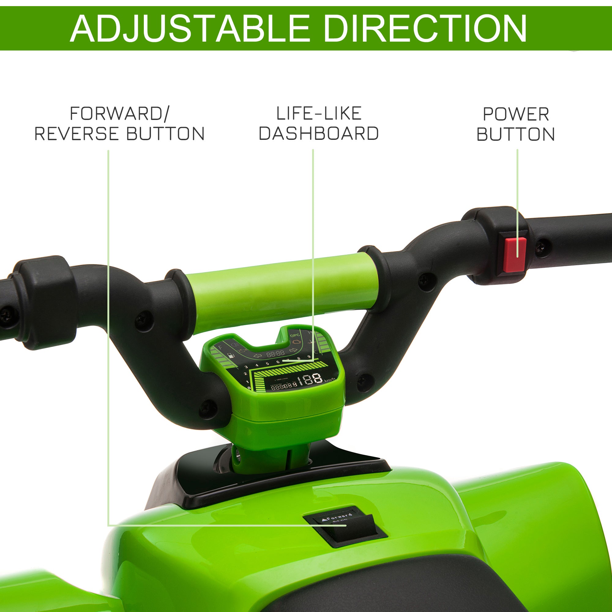 HOMCOM 6V Toddler Electric Ride-On / Quad Car - Green