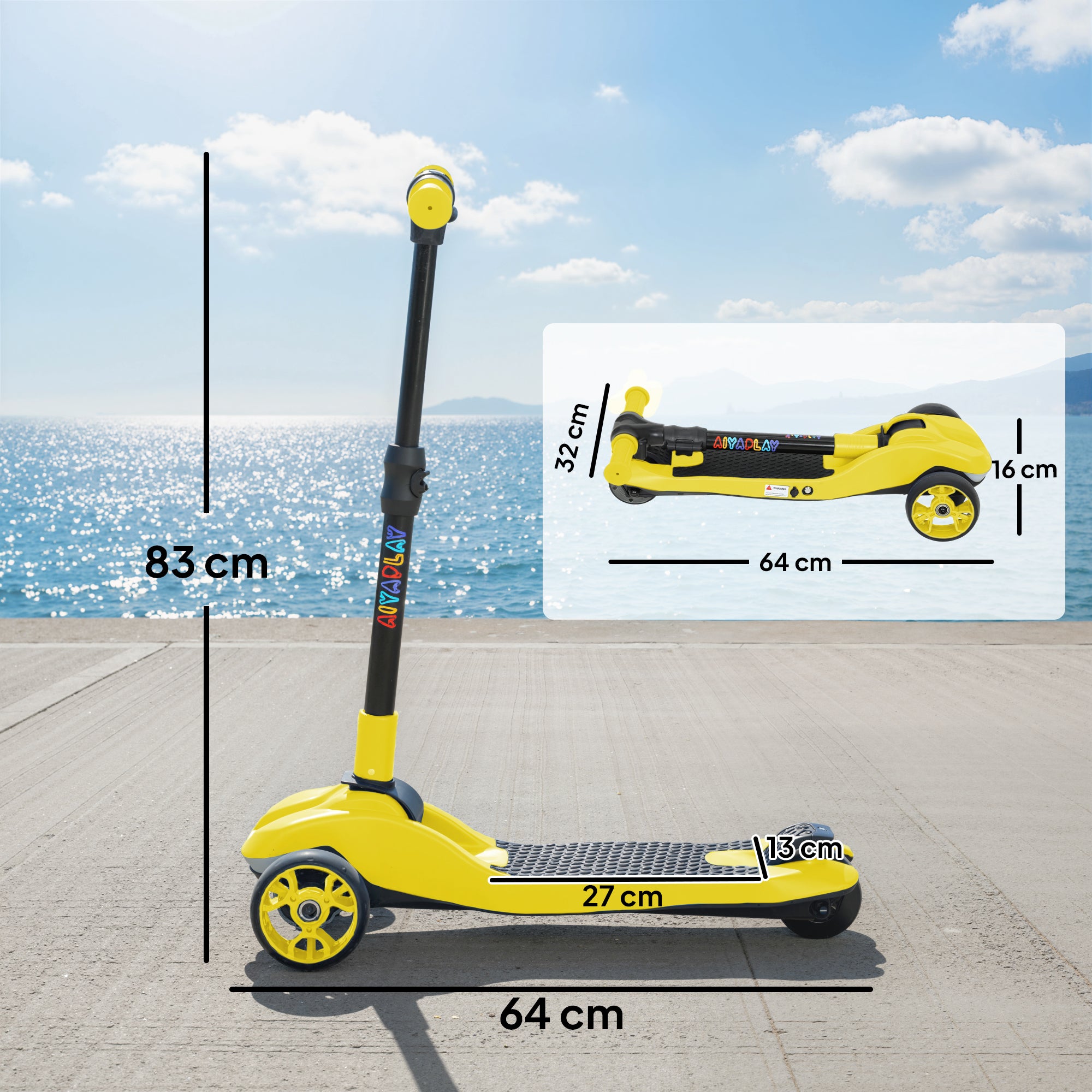 AIYAPLAY 3-Wheel Kids Electric Scooter