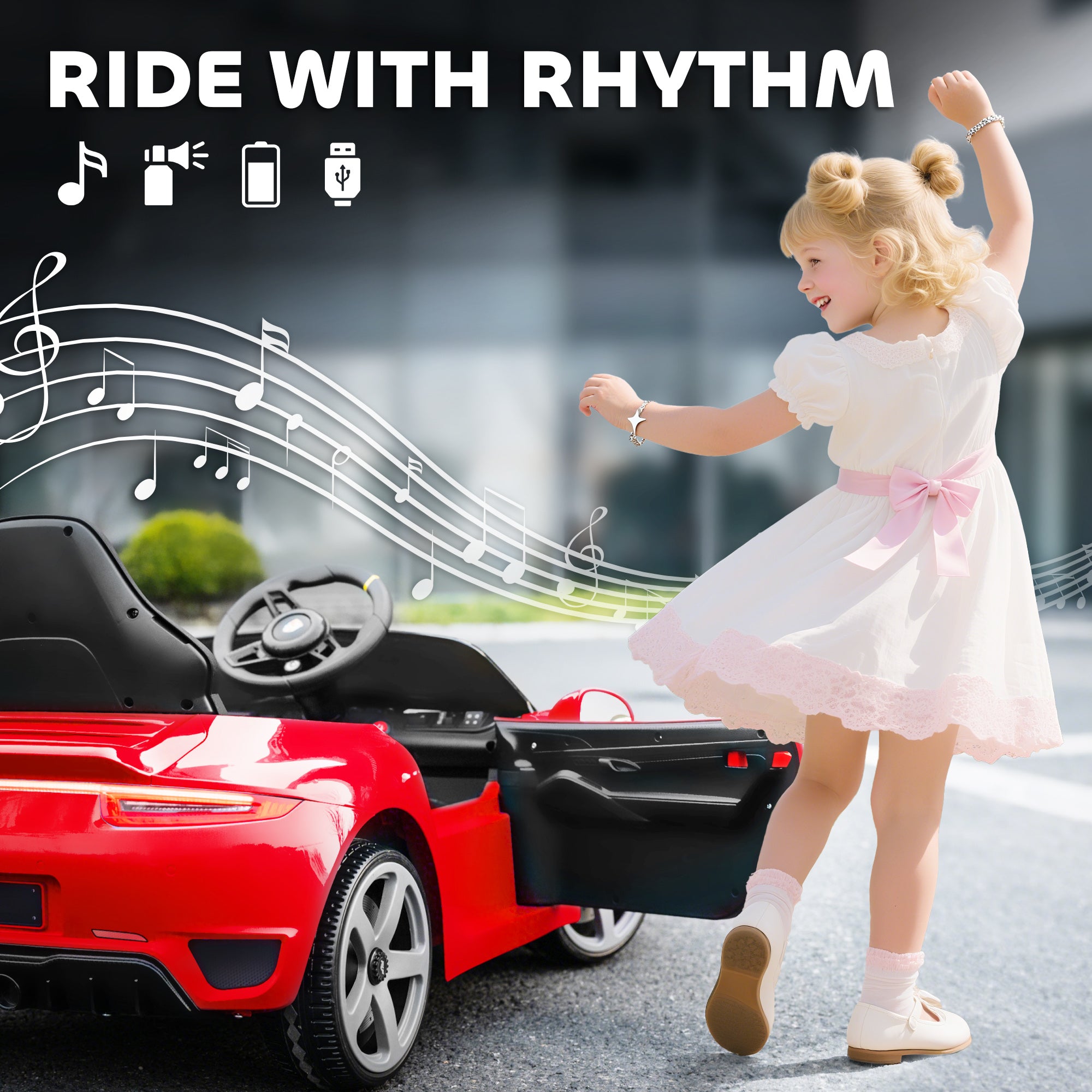 AIYAPLAY RUF GT 12V Kids Electric Ride-On Car