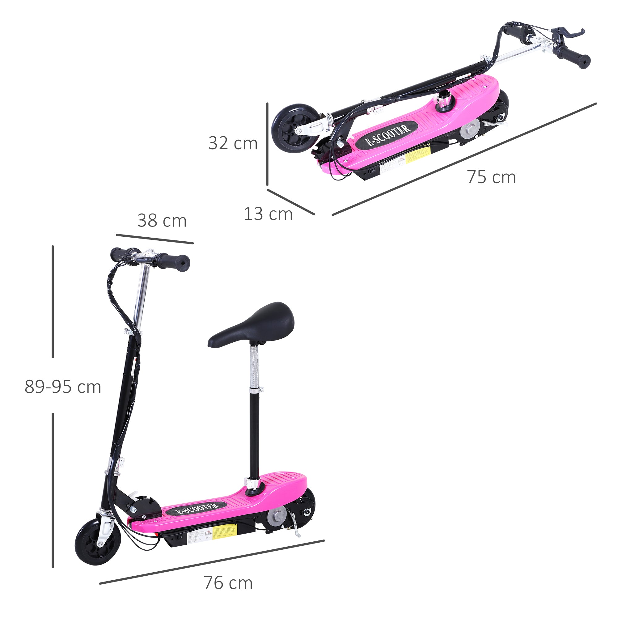 HOMCOM Kids Electric Scooter with Seat & Brakes