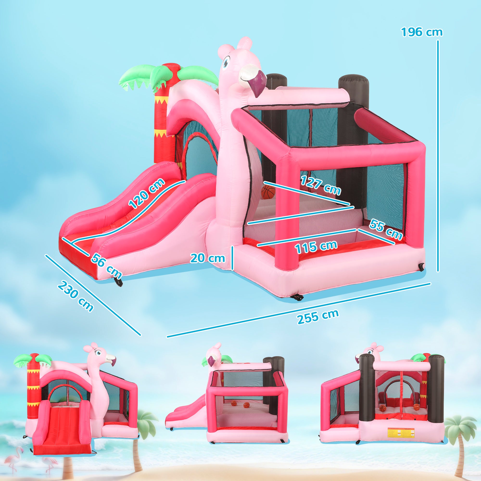 AIYAPLAY Bounce House with Ball Pit & Basketball Hoop