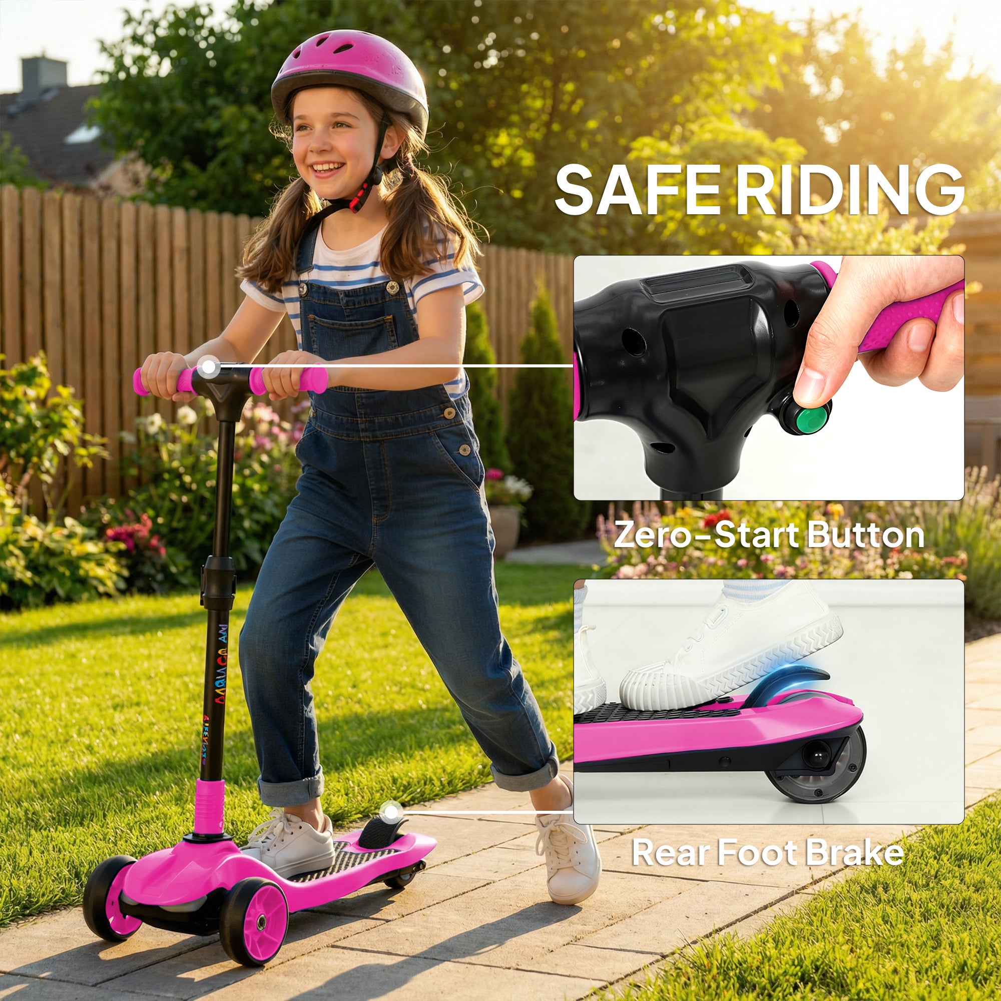 AIYAPLAY 3-Wheel Kids Electric Scooter