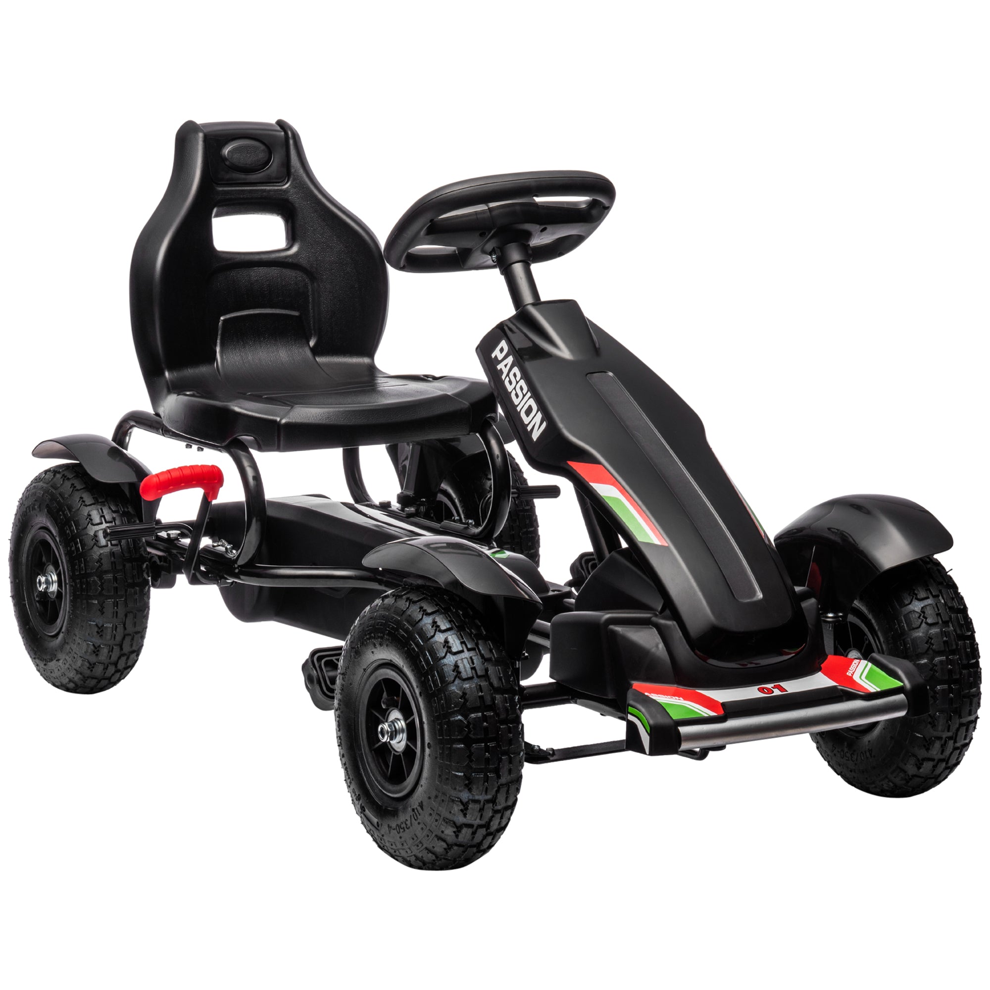HOMCOM Kids Go Kart Adjustable Seat Inflatable Tyres