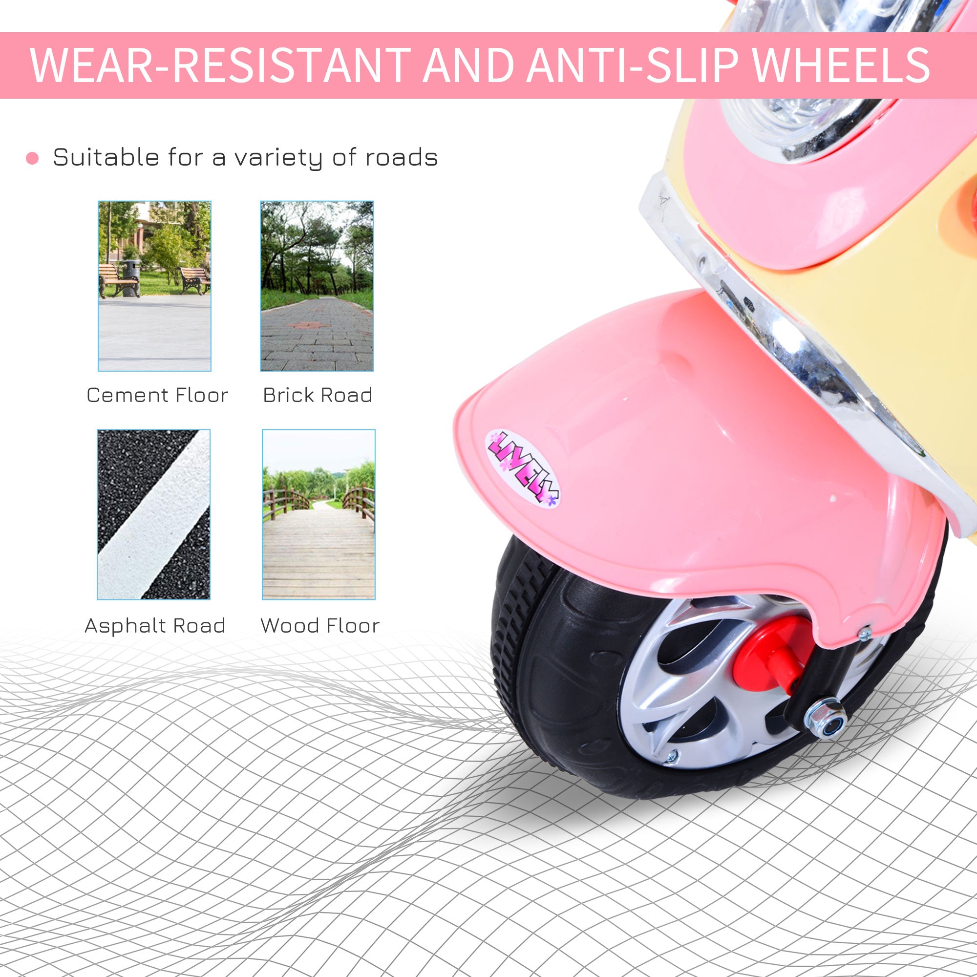 HOMCOM 6V Kids Electric Motorbike - Pink