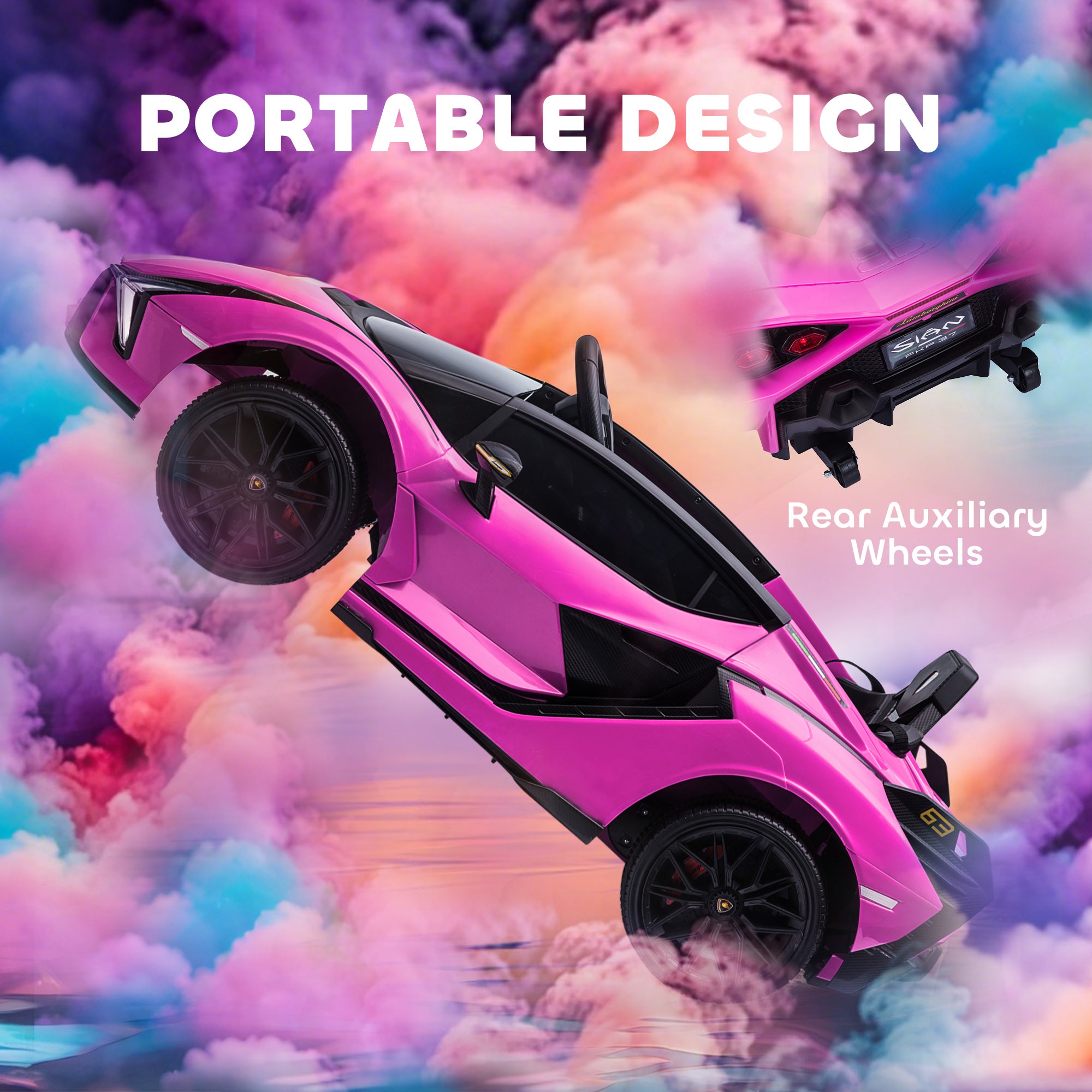 HOMCOM Lamborghini Sian 12V Kids Ride-On Car