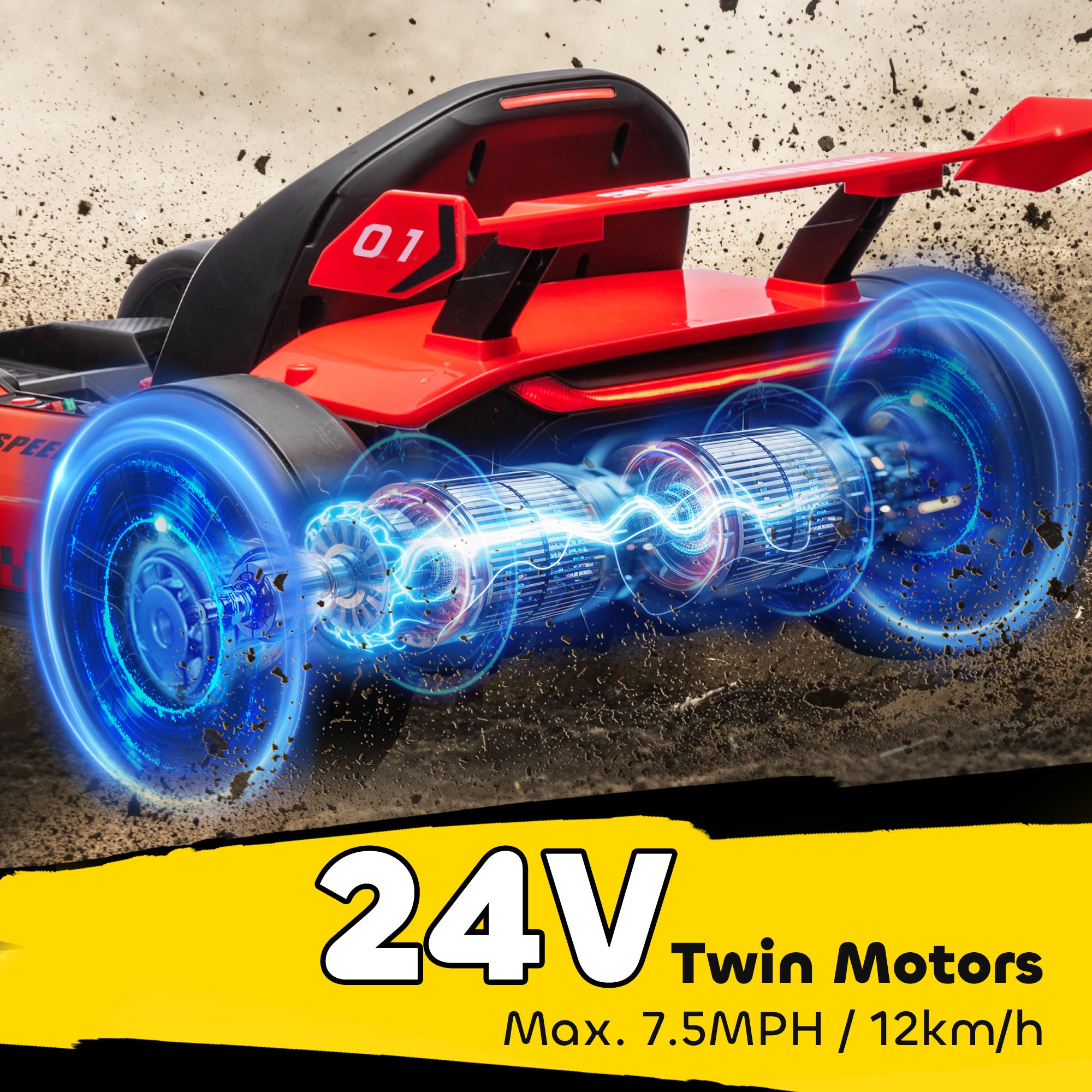 HOMCOM 24V Electric Go Kart for Kid 24