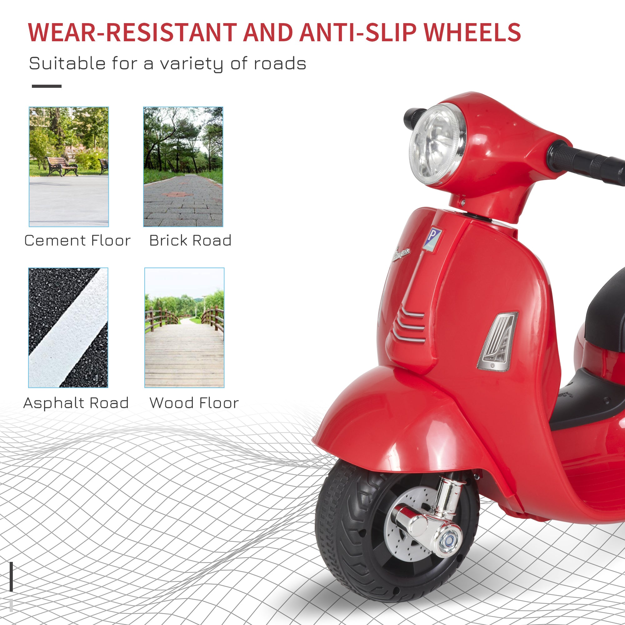 HOMCOM Vespa 6V Kids Electric Motorbike