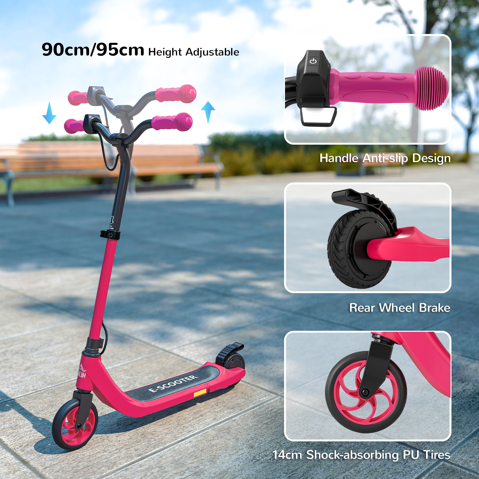 HOMCOM Kids Electric Scooter Adjustable Height