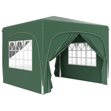 Outsunny 3x3m UPF50+ Pop Up Gazebo with Sides - Dark Green