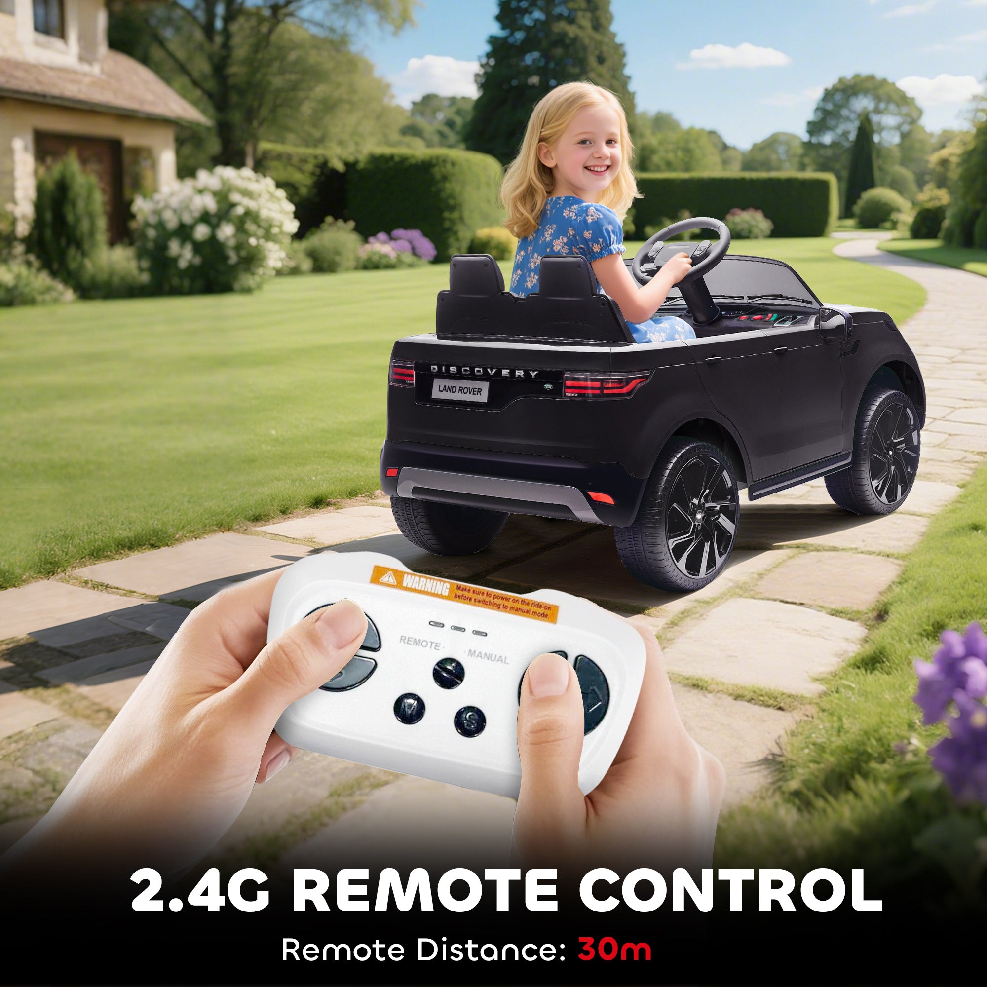 AIYAPLAY Land Rover Discovery 12V Kids Ride-On Car - Black
