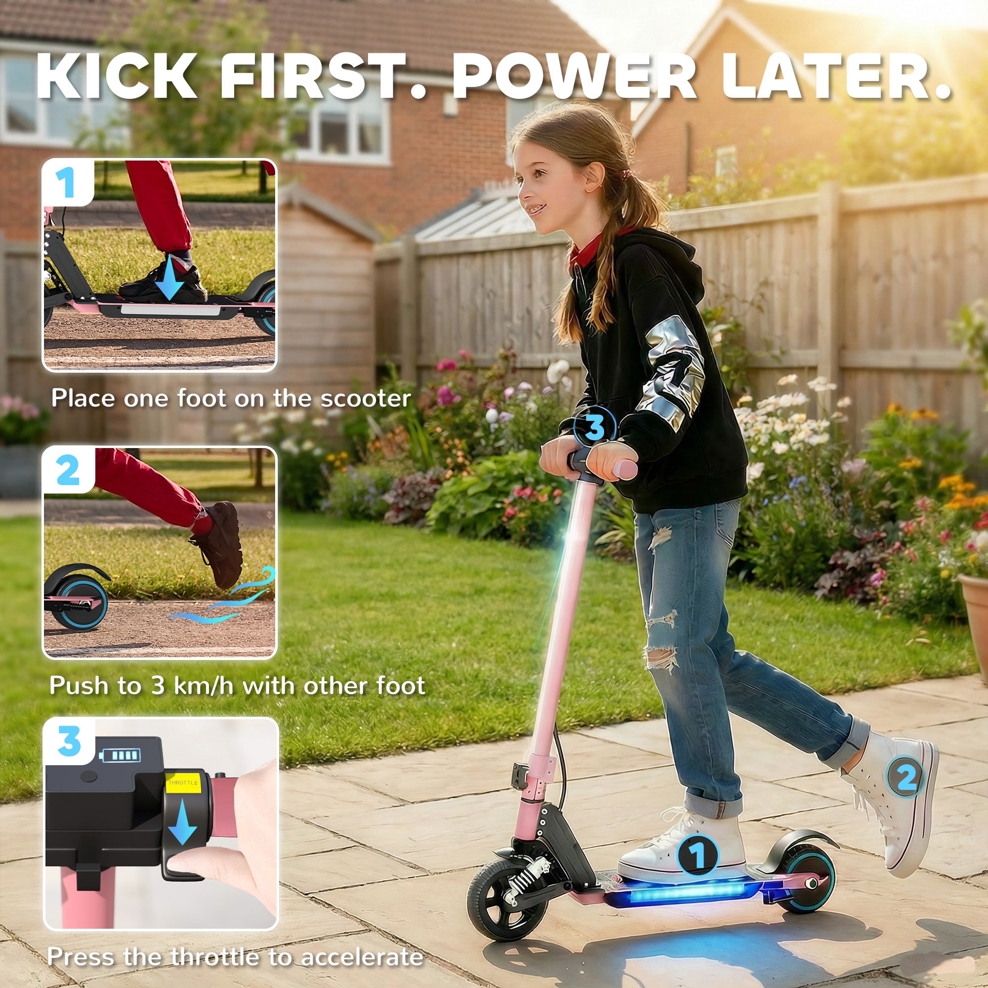 SPORTNOW Kids Electric Scooter with Suspension