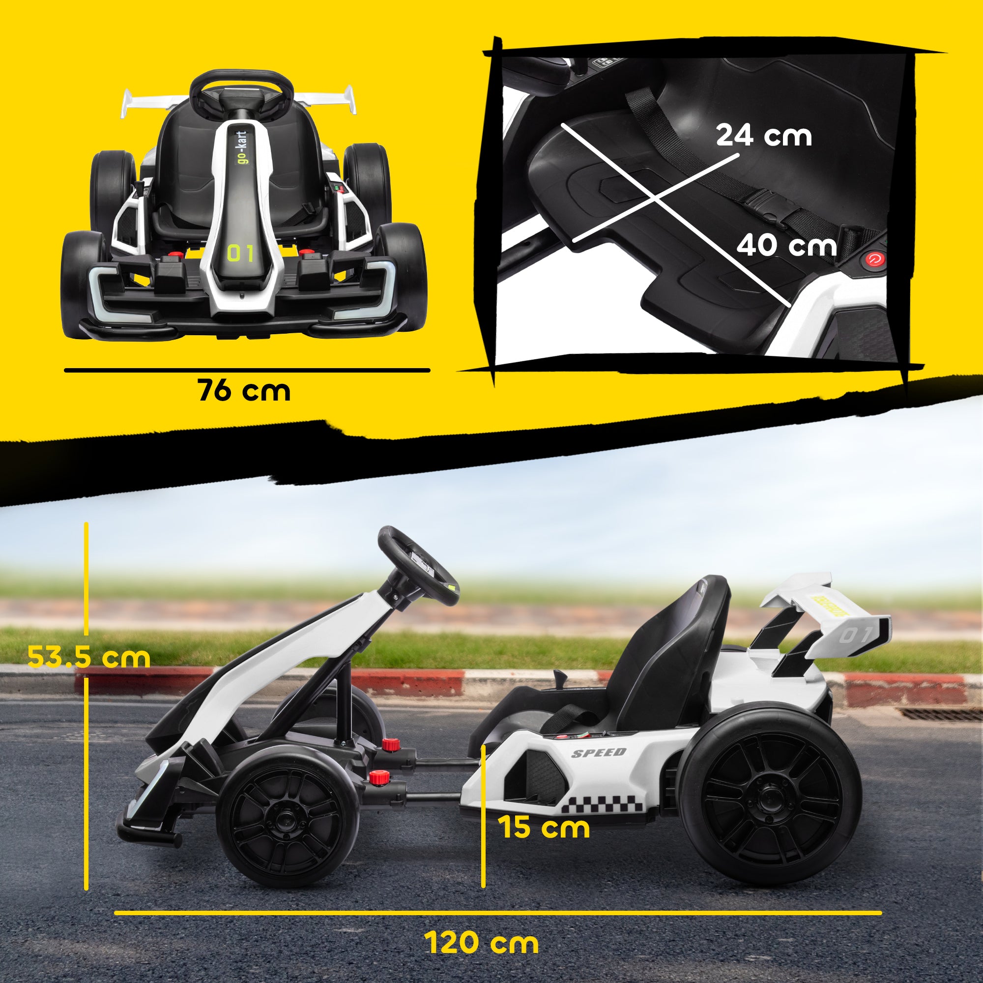 HOMCOM 24V Electric Go Kart for Kid 6